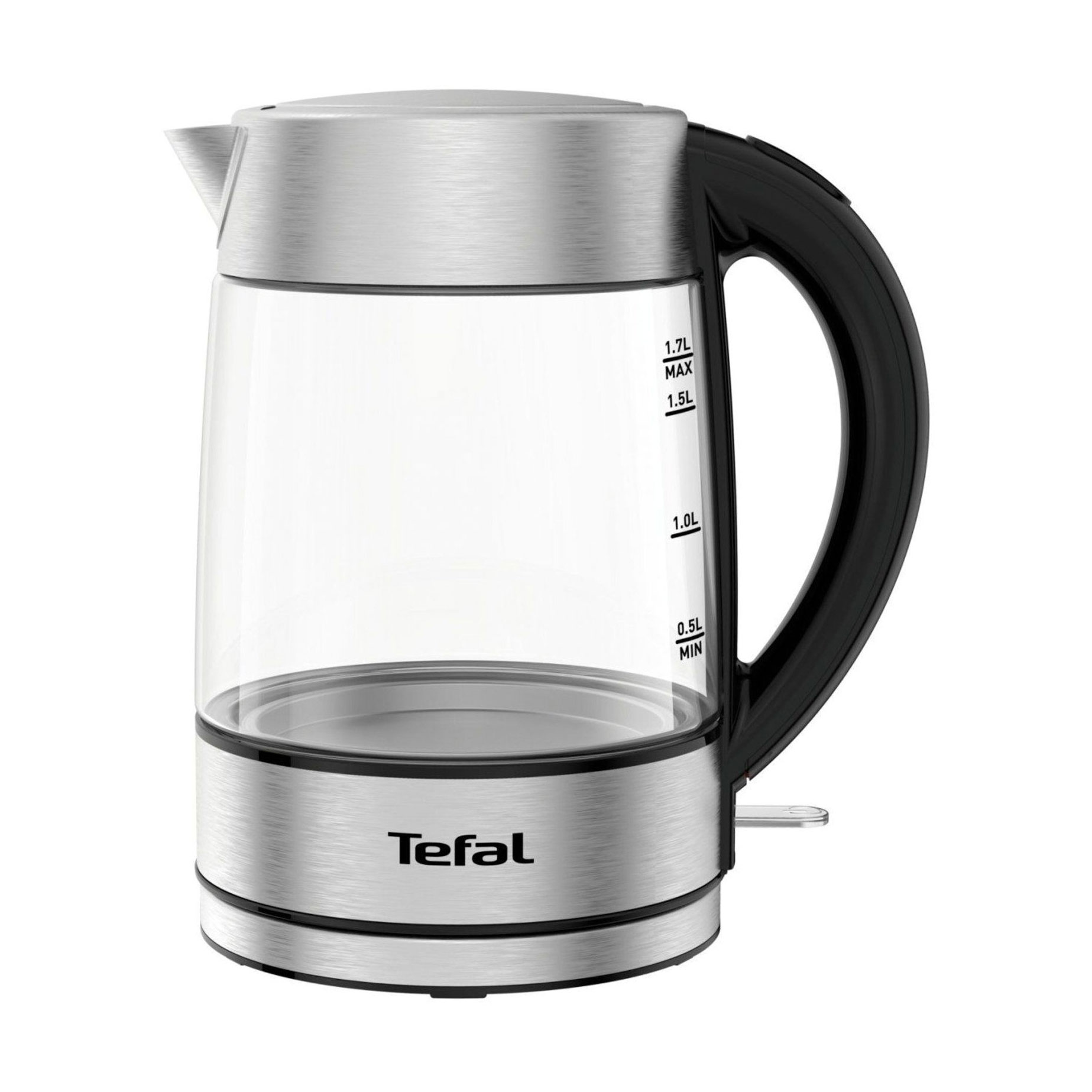 Електрочайник Tefal Glass Kettle сріблясто-чорний, 1.7 л (KI772D38)