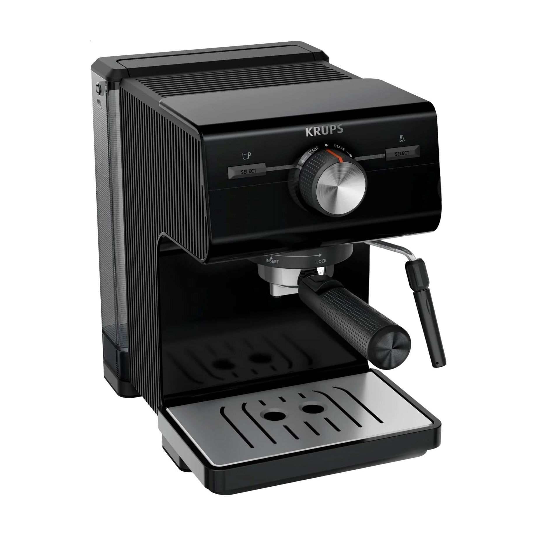 

Ріжкова кавоварка Krups Authentic C50 з ручним капучинатором, чорна, 2 л (XP381810)