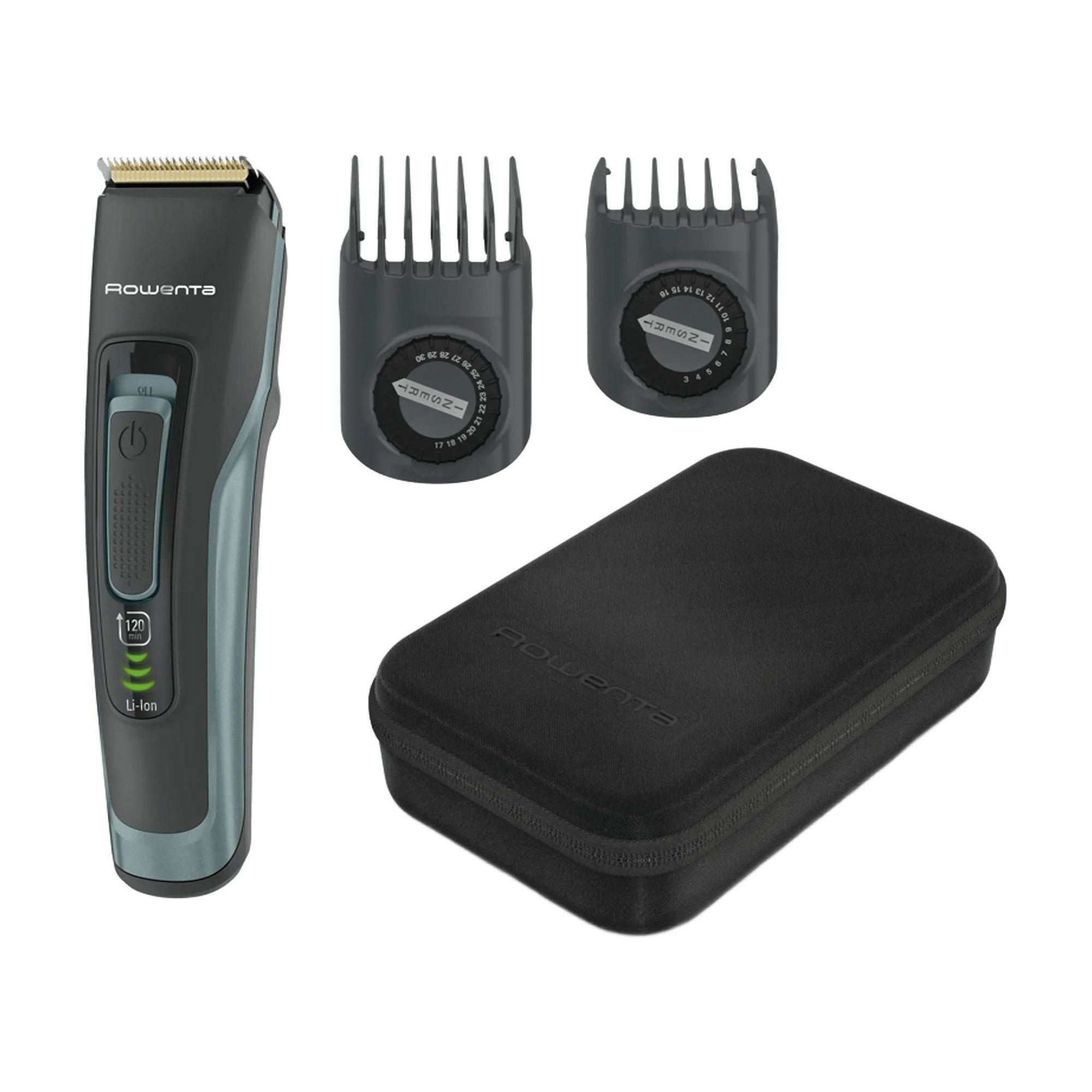 

Машинка для стрижки бороди, вусів, голови Rowenta Advancer, 2 насадки, з кейсом, темно-зелена (TN5224E0)