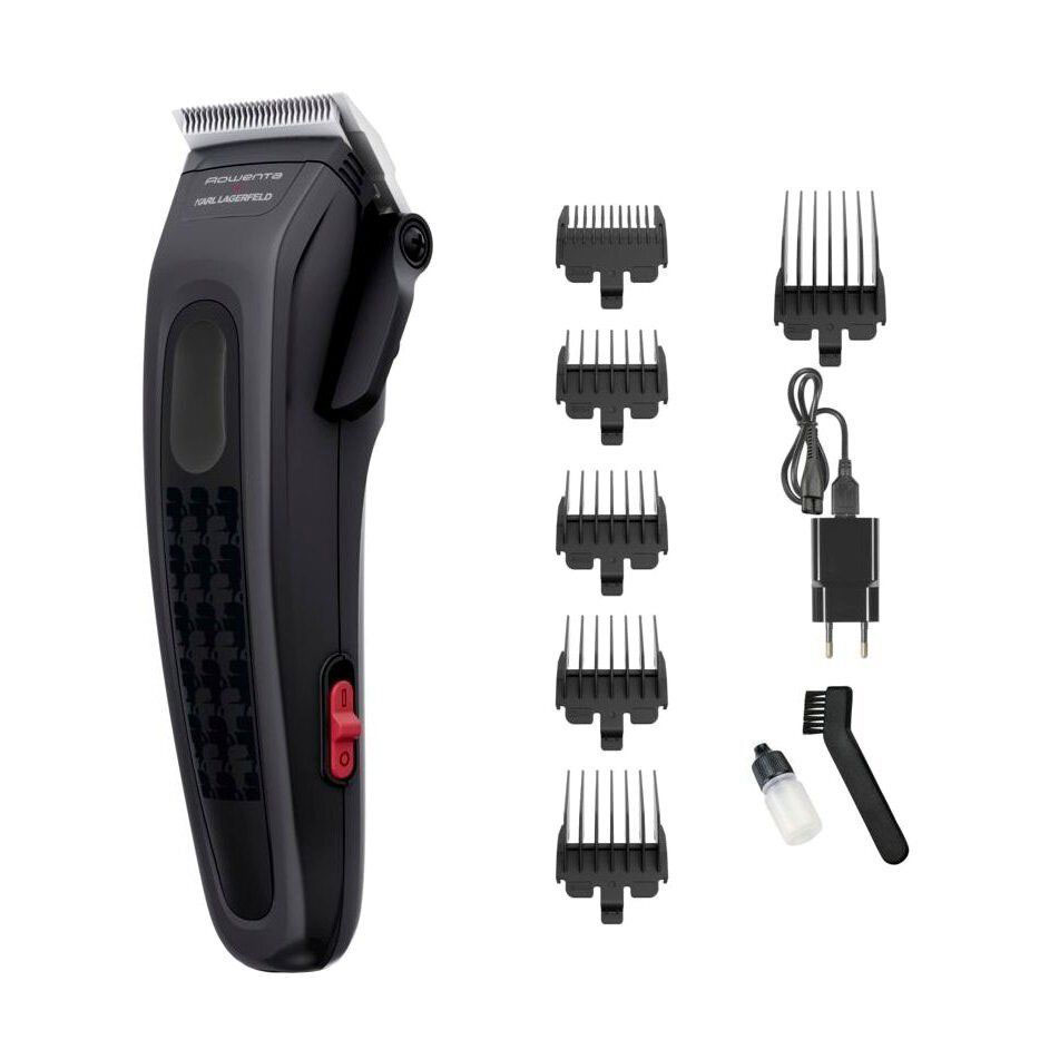 

Машинка для стрижки Rowenta Karl Lagerfeld Perfect Line, 6 насадок, чорна (TN152LF0)