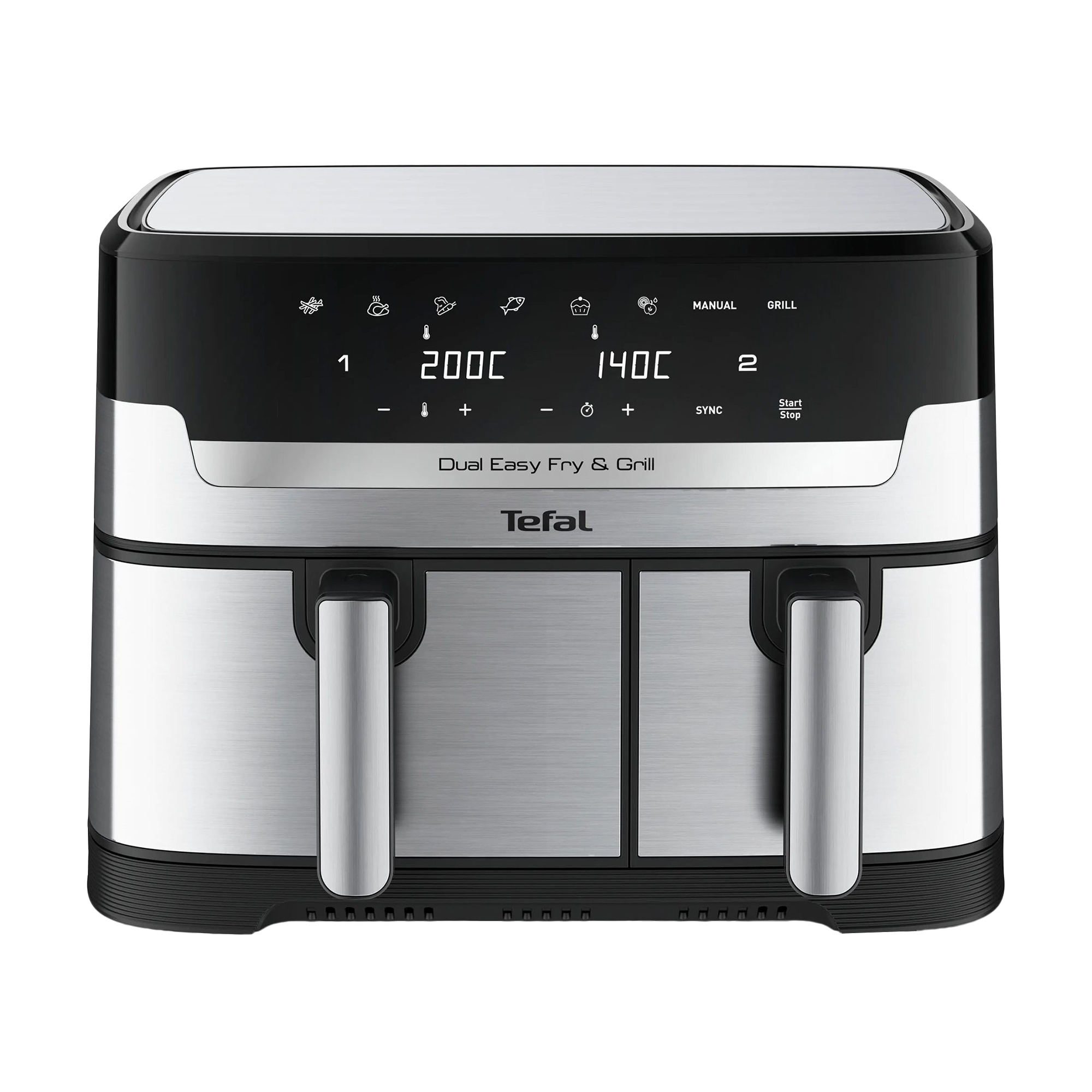 

Мультипіч Tefal Dual Easy Fry & Grill Air Fryer сіро-чорна (EY905D10)