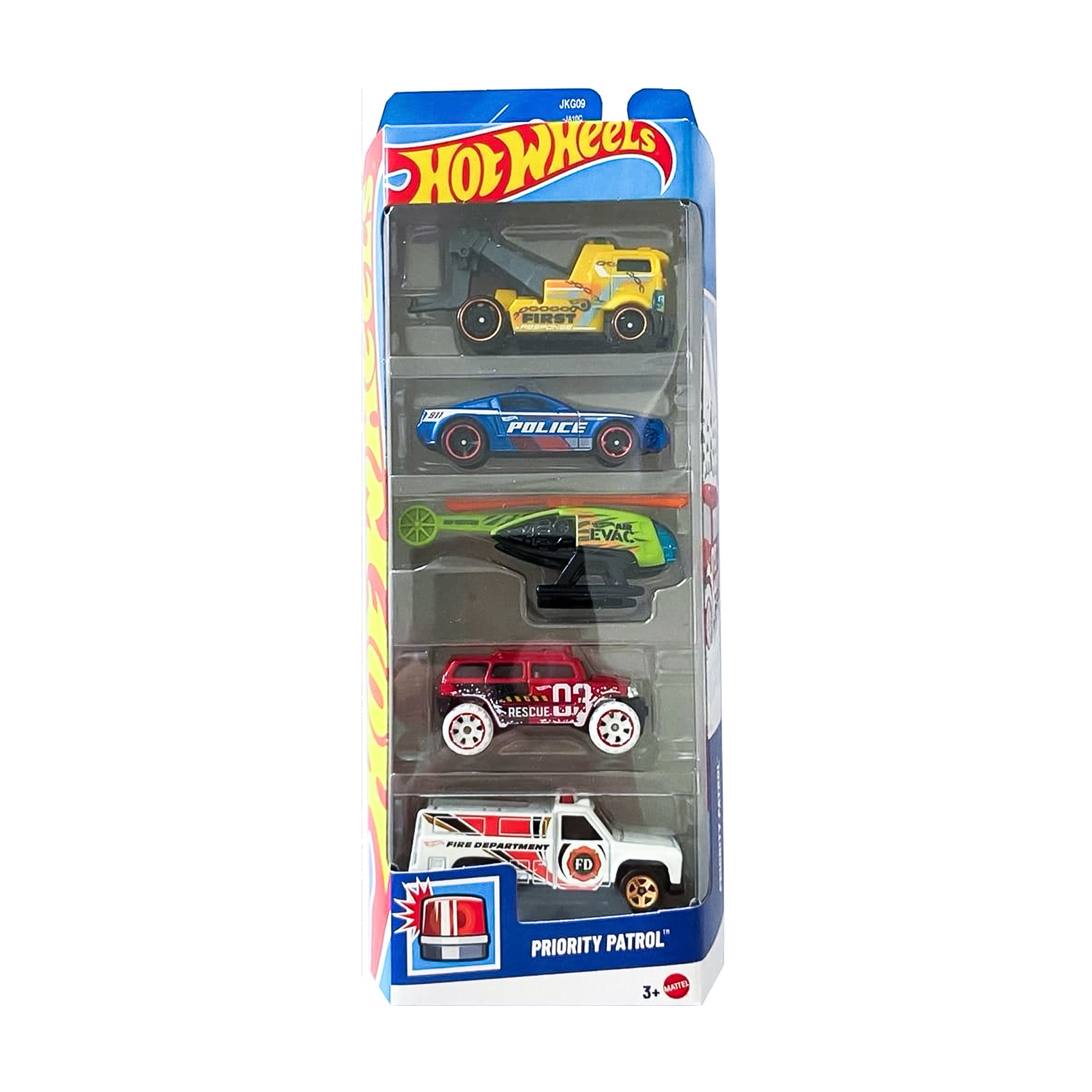 

Набір базових автомобілів Hot Wheels Priority Patrol, зелений, жовтий, синій, червоний, білий, від 3 років, 11*4.2*29 см, 5 шт (1806)