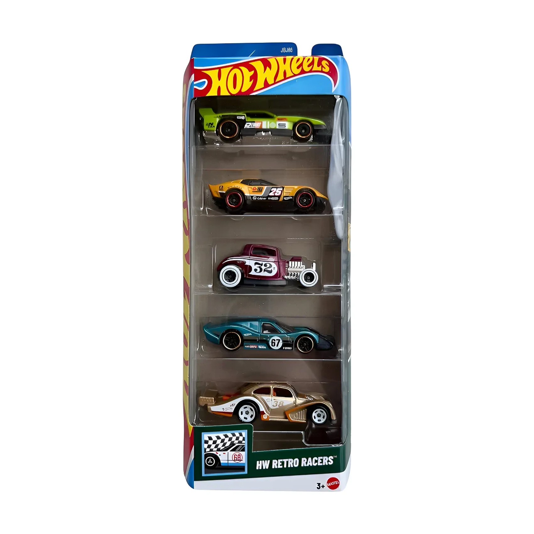 

Набір базових автомобілів Hot Wheels HW Retro Racers, зелений, червоний, жовтий, зелений, золотий, від 3 років, 11*4.2*29 см, 5 шт (1806)