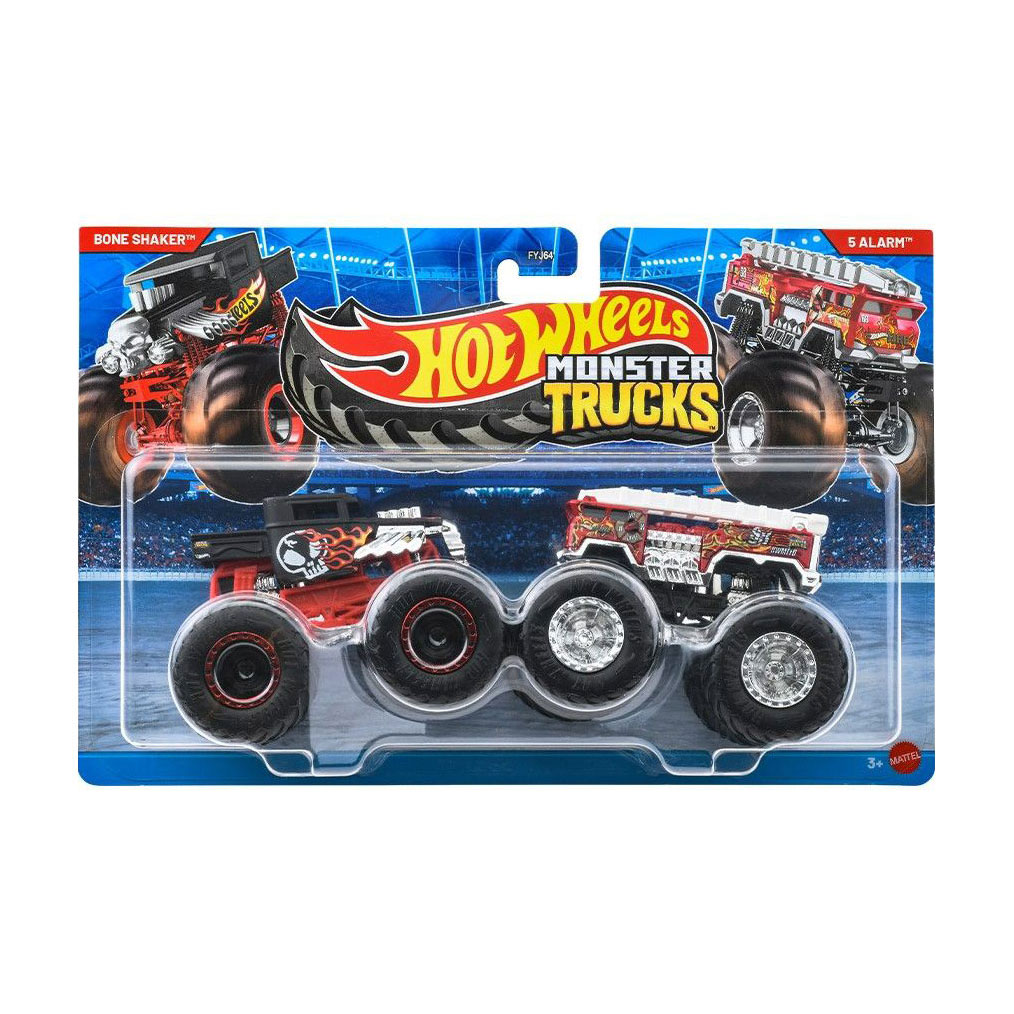

Набір машинок-позашляховиків Hot Wheels Monster Trucks Bone Shaker, чорно-червоний / червоний, від 3 років (FYJ64)