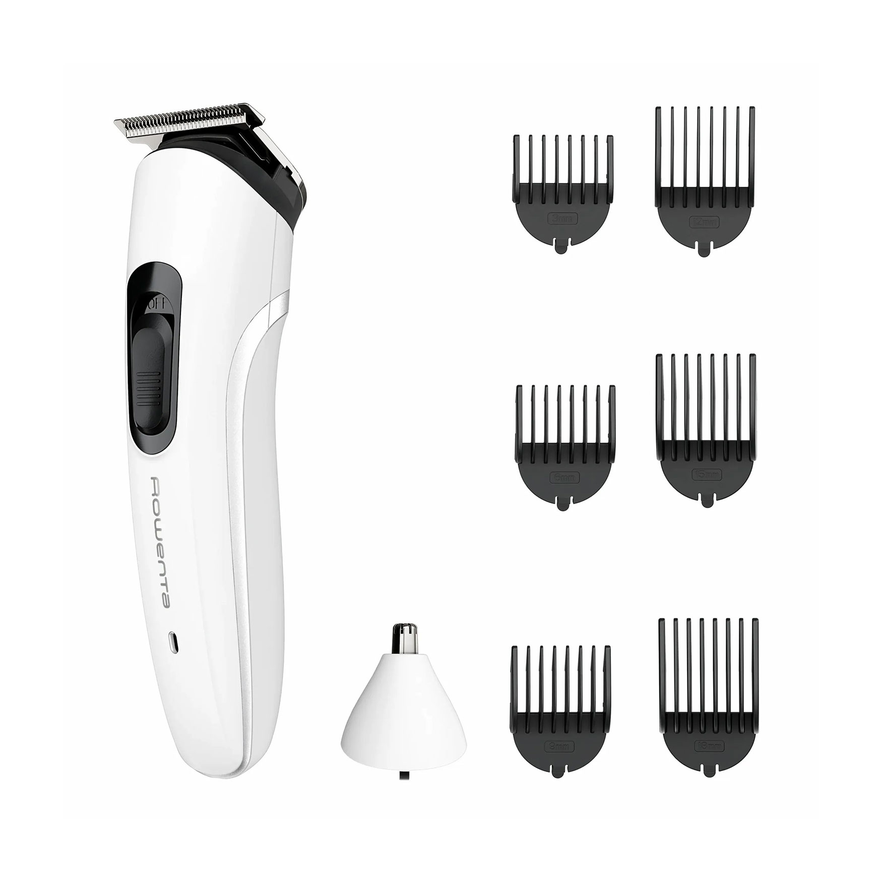 

Тример для бороди, носа, вусів та голови Rowenta Trim & Style 7 насадок, білий (TN8934E0)