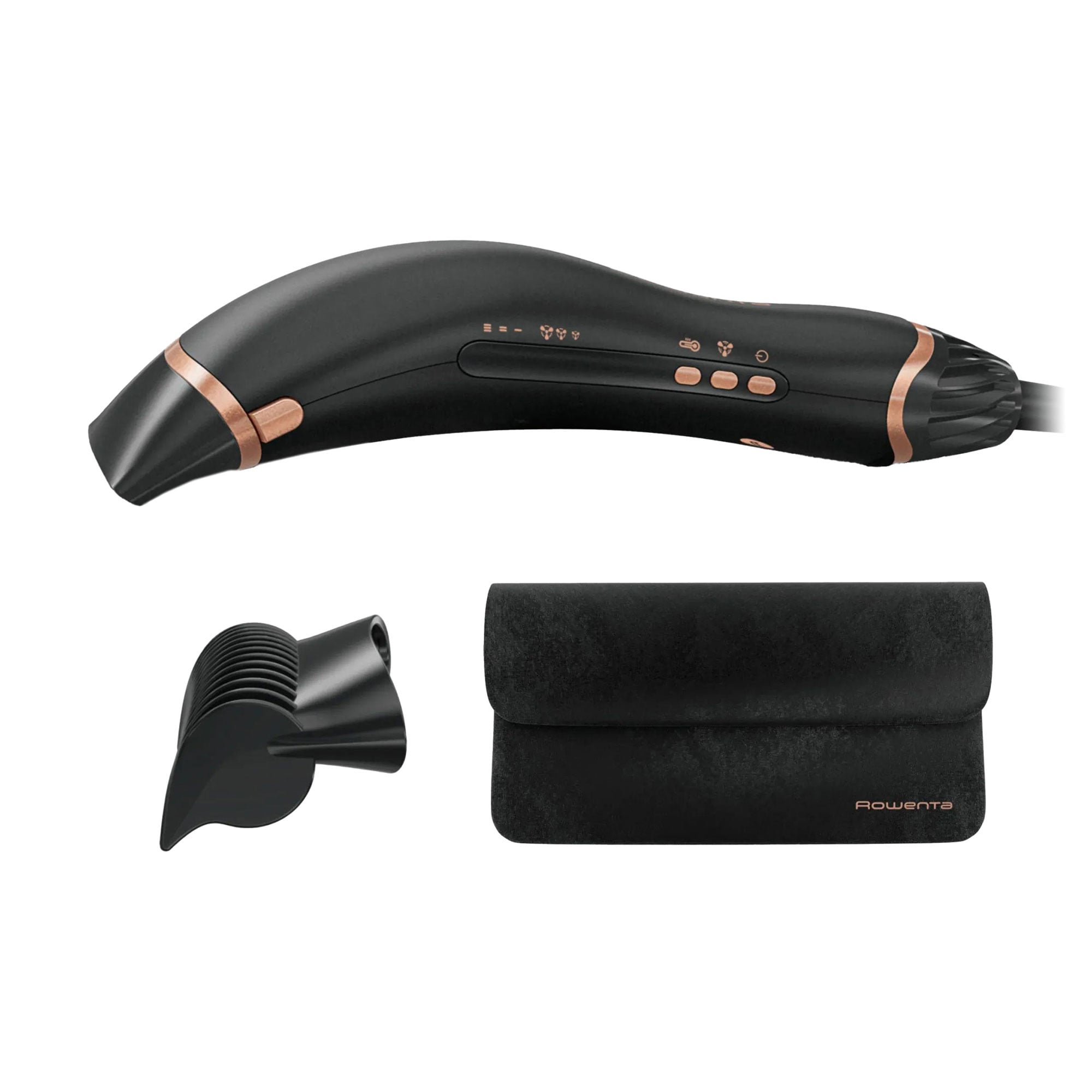 

Фен для волосся Rowenta Ultimate Experience Air Motion насадка-гребінець, з кейсом, чорний (CF8C20E0)