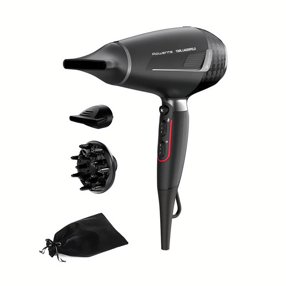 

Фен для волосся Rowenta x Karl Lagerfeld K/Pro Stylist дифузор, 2 концентратора, чорний (CV888LF0)