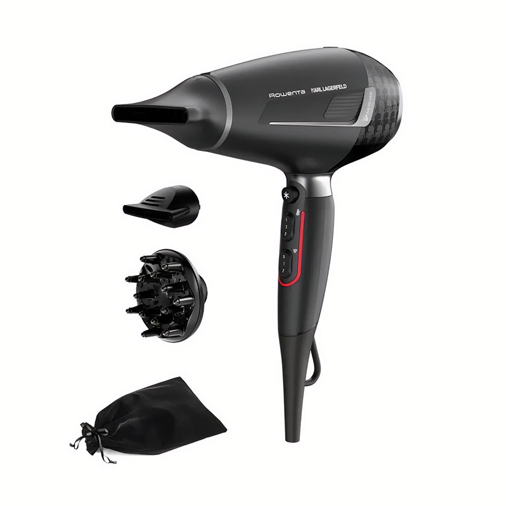 

Фен для волосся Rowenta x Karl Lagerfeld K/Pro Stylist дифузор, 2 концентратора, чорний (CV888LF0)