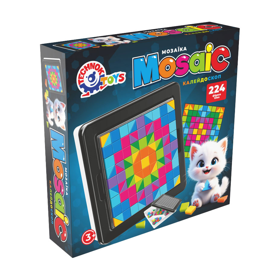 

Мозаїка TechnoK Калейдоскоп, від 3 років, 224 деталі (3199)