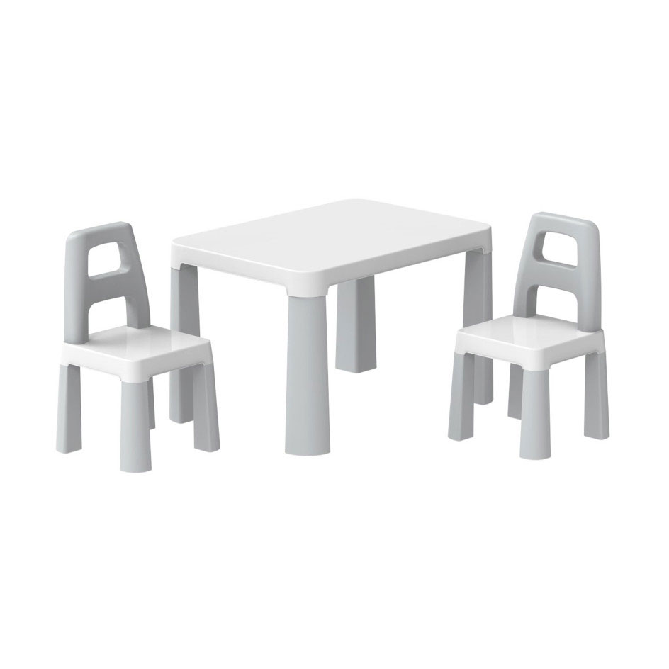 

Дитячий стіл TechnoK з 2 стільцями, сірий, від 1.5 року (0150)