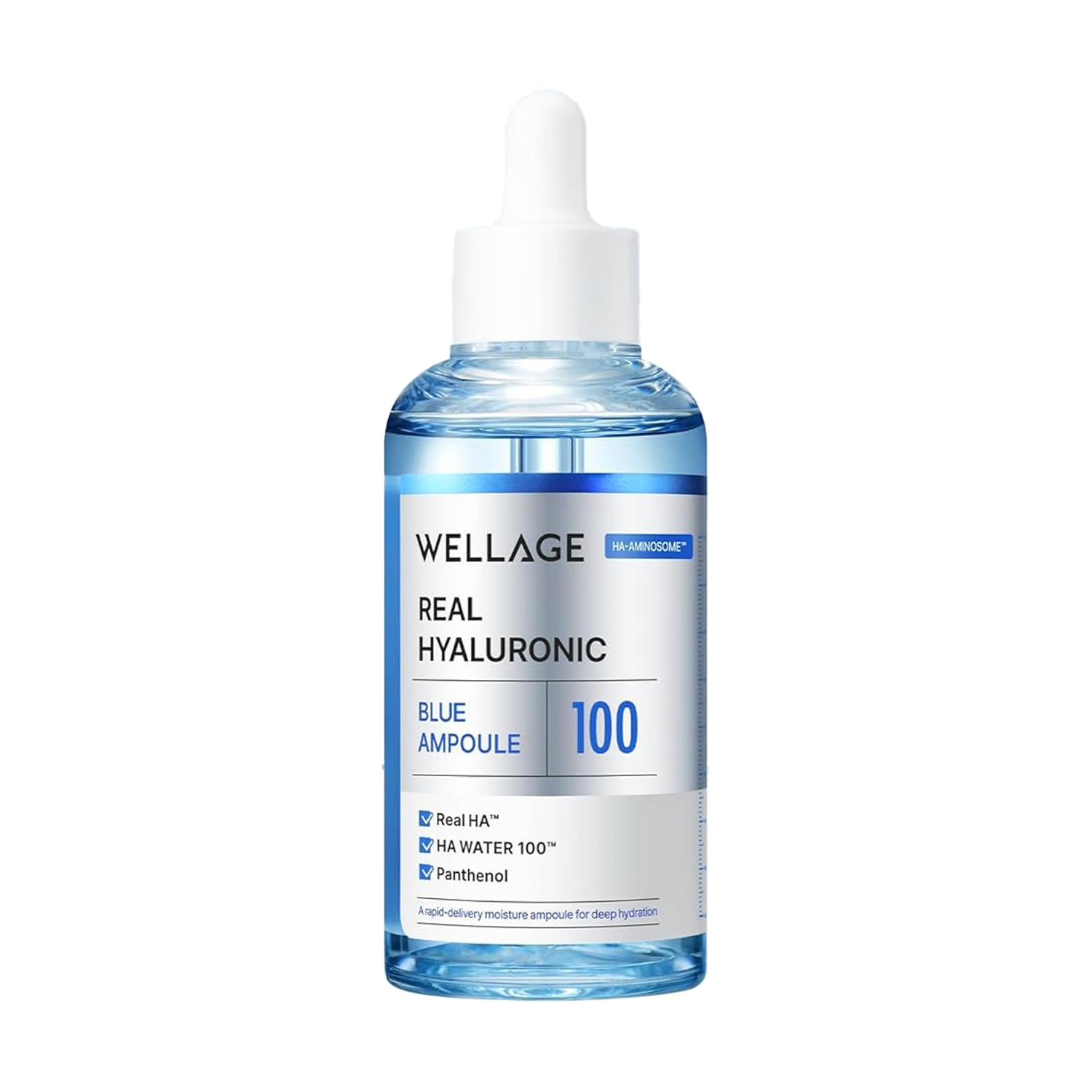 

Зволожувальна ампула для обличчя WELLAGE Real Hyaluronic 100 Blue Ampoule з гіалуроновою кислотою, 60 мл