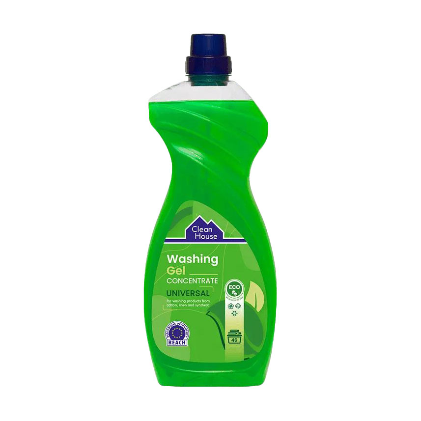 

Гель-концентрат для прання Clean House Universal, 46 циклів прання, 1.85 л