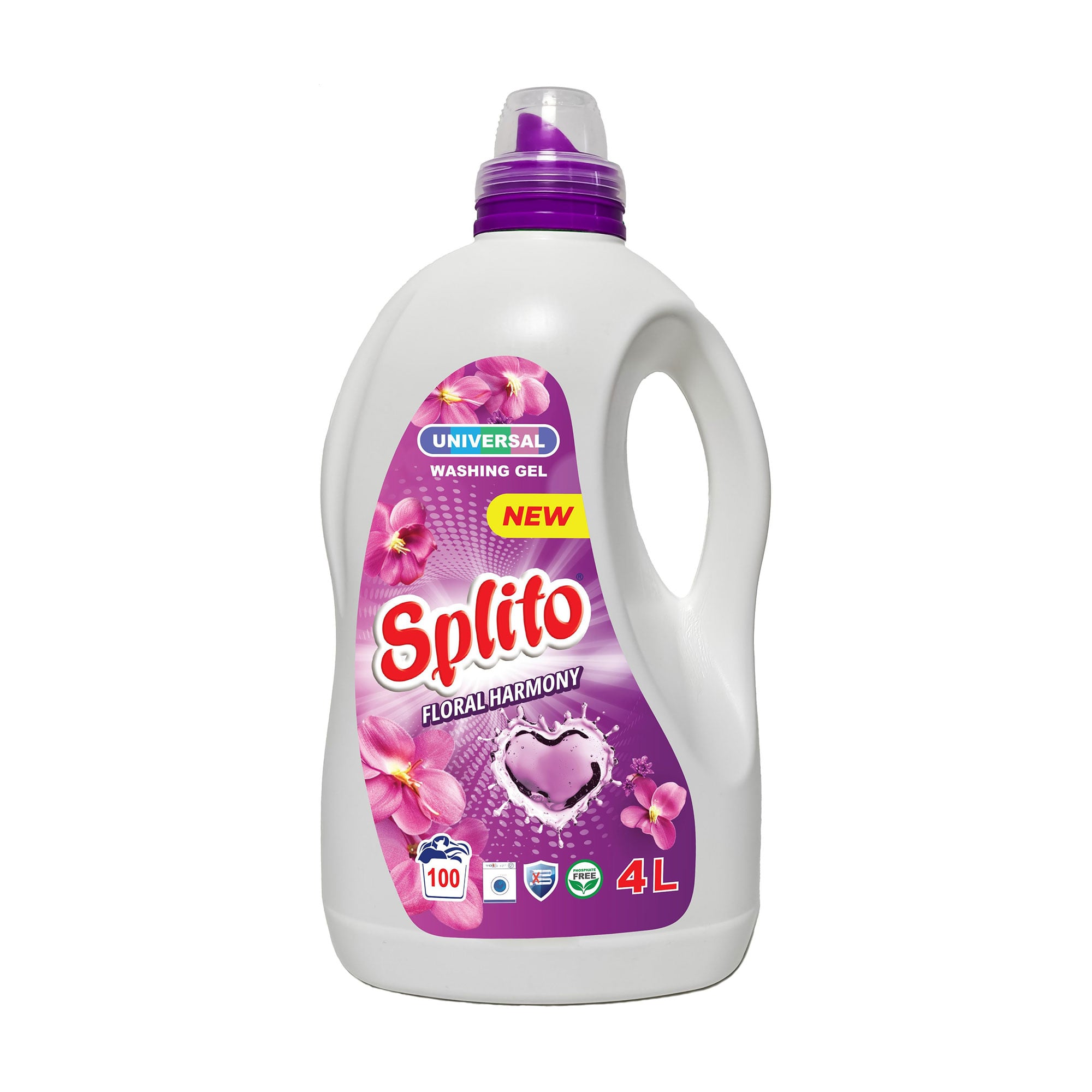 

Універсальний гель для прання Splito Universal Floral Harmony, 100 циклів прання, 4 л