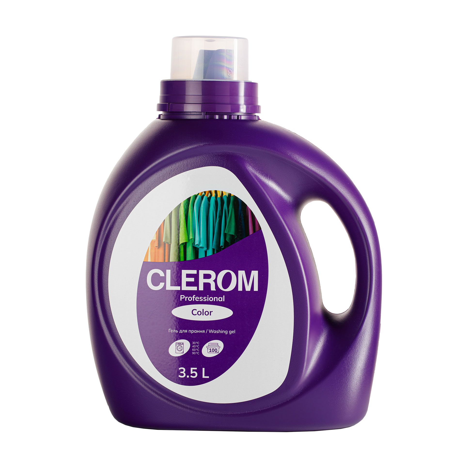 

Гель для прання CLEROM Professional Color для кольорових речей, 100 циклів прання, 3.5 л