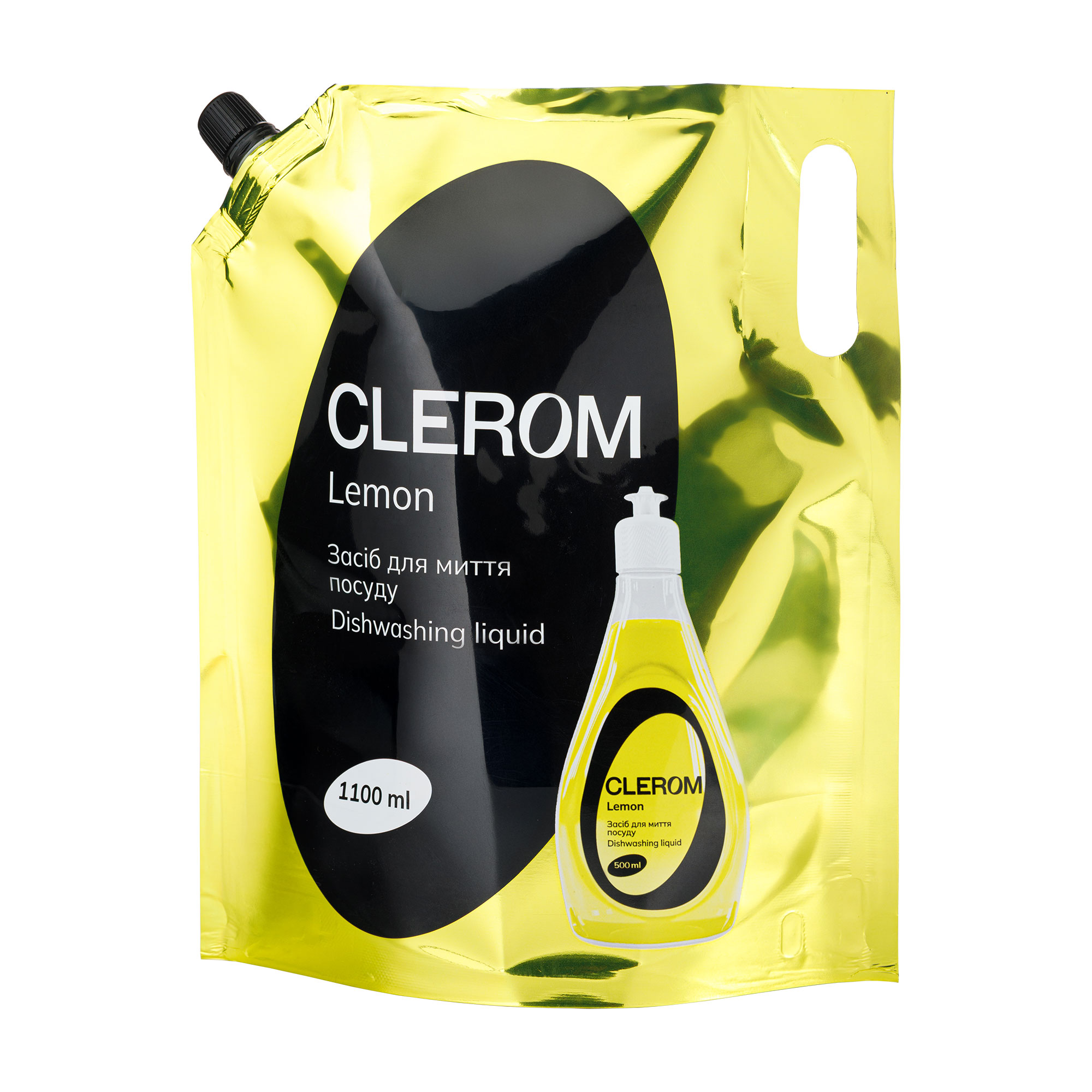 

Засіб для миття посуду CLEROM Lemon, 1.1 л (дойпак)