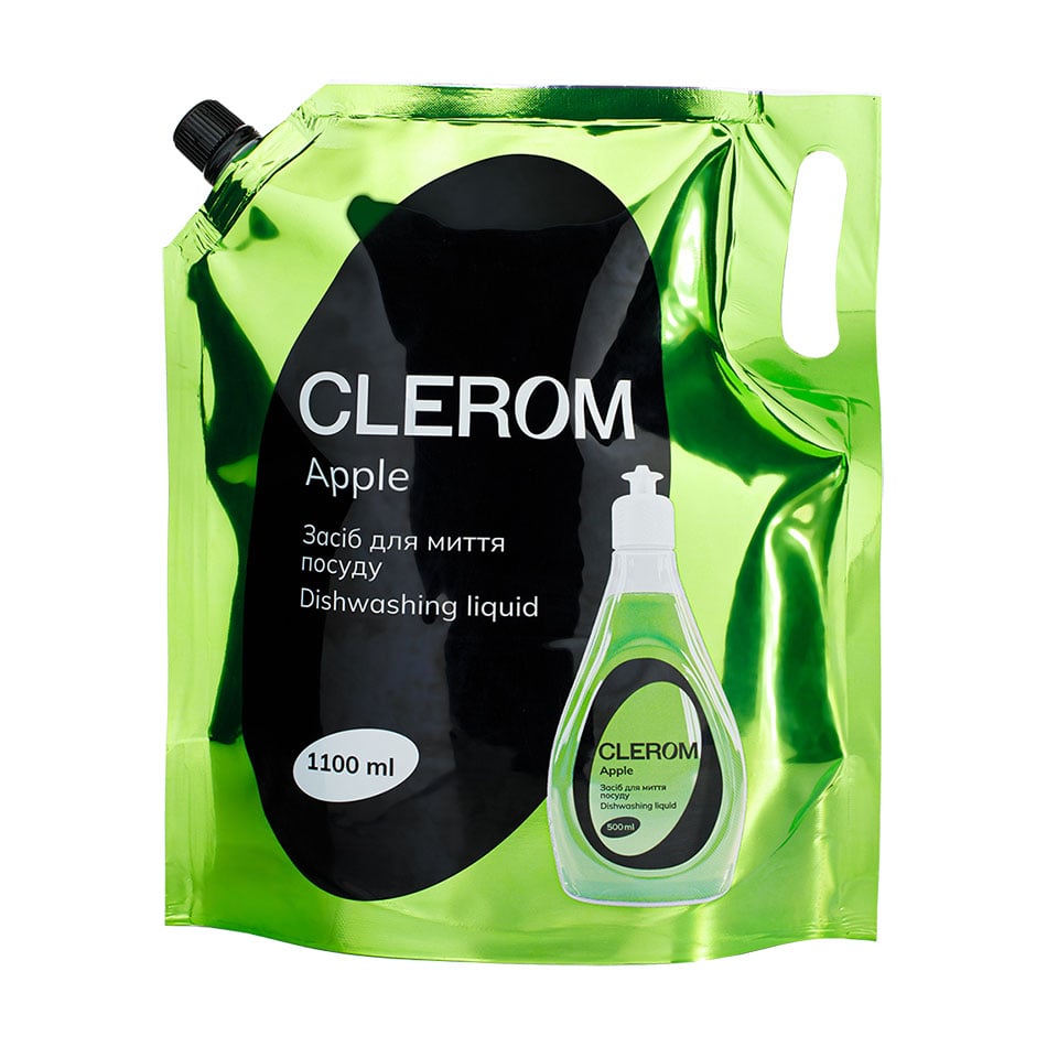 

Засіб для миття посуду CLEROM Apple, 1.1 л (дойпак)
