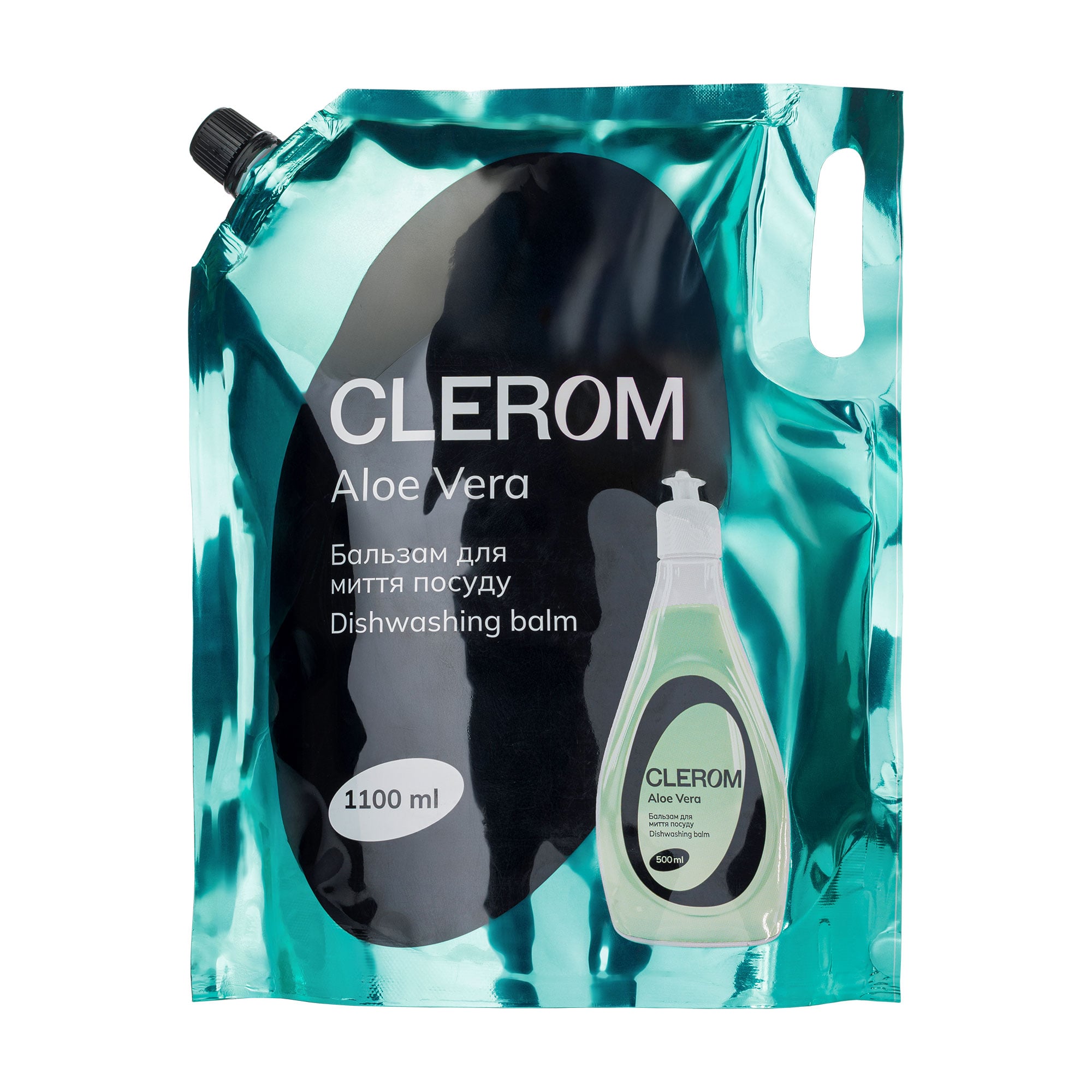 

Бальзам для миття посуду CLEROM Aloe Vera, 1.1 л (дойпак)