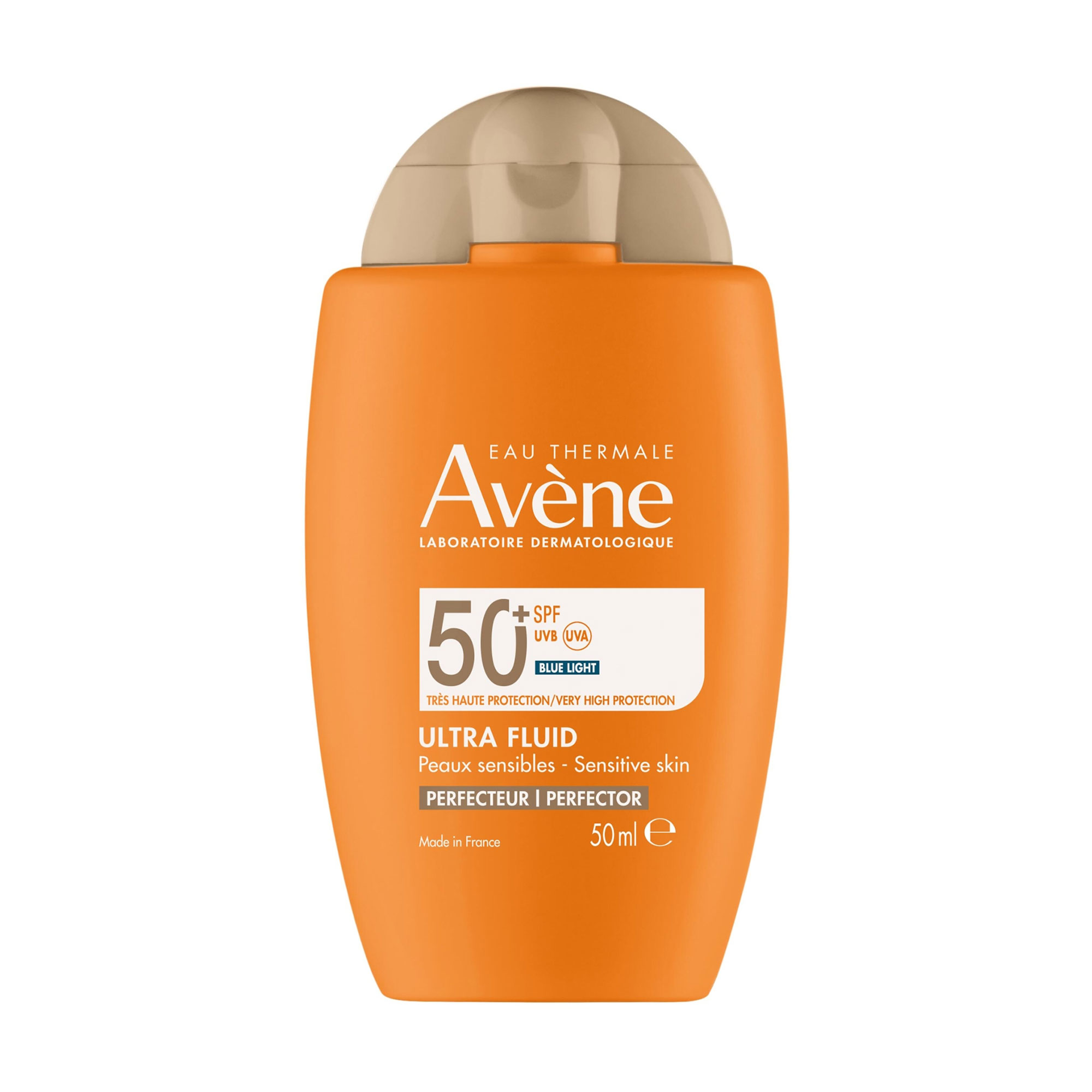 

Сонцезахисний ультра-флюїд для обличчя та шиї Avene Eau Thermale Ultra Fluid Perfector, SPF 50+, для чутливої шкіри, 50 мл