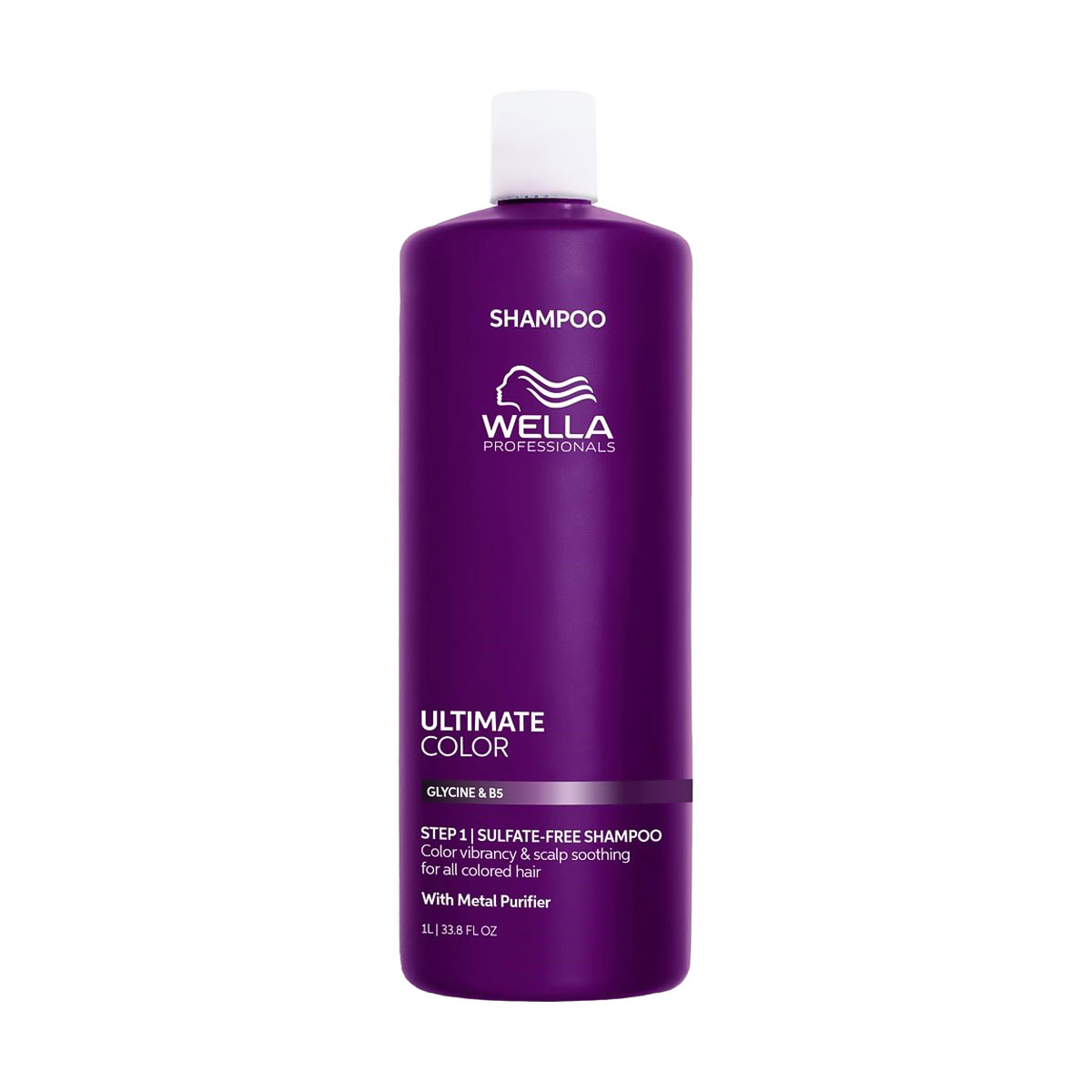 

Безсульфатний шампунь Wella Professionals Ultimate Color Shampoo для сяйва кольору та заспокоєння шкіри голови, 1 л