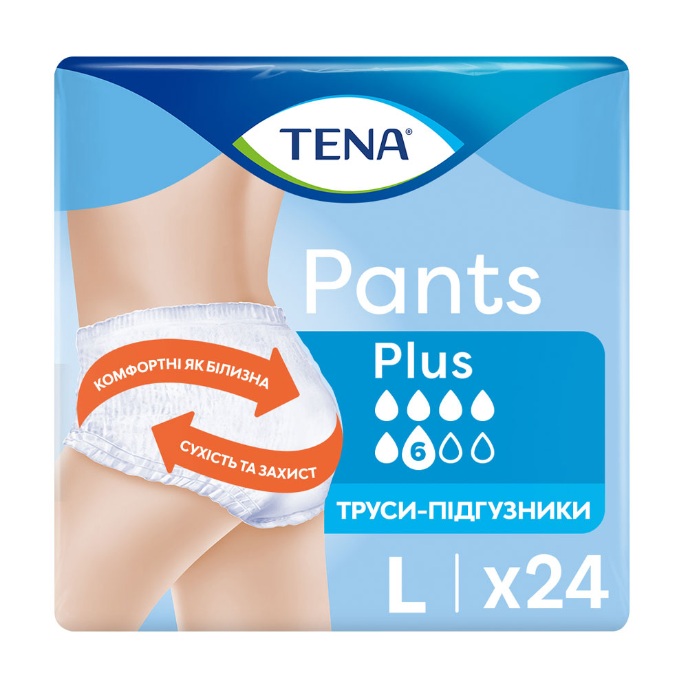 

Урологічні труси-підгузки для дорослих TENA Pants Plus, розмір L, 24 шт