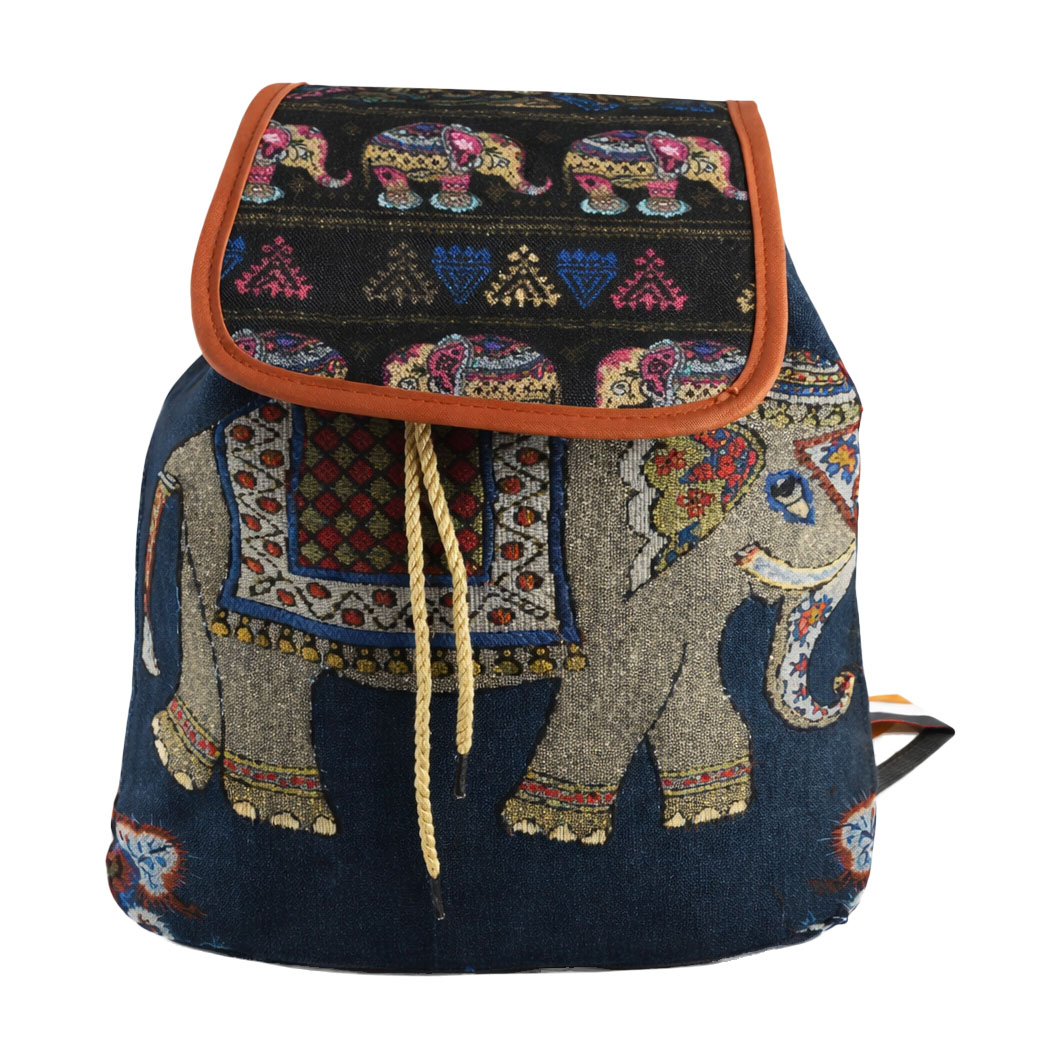 

Рюкзак-мішок Cosmo Shop з вінтажним принтом, темно-синій, 32.5*12.5*30 см (CS10988DB)