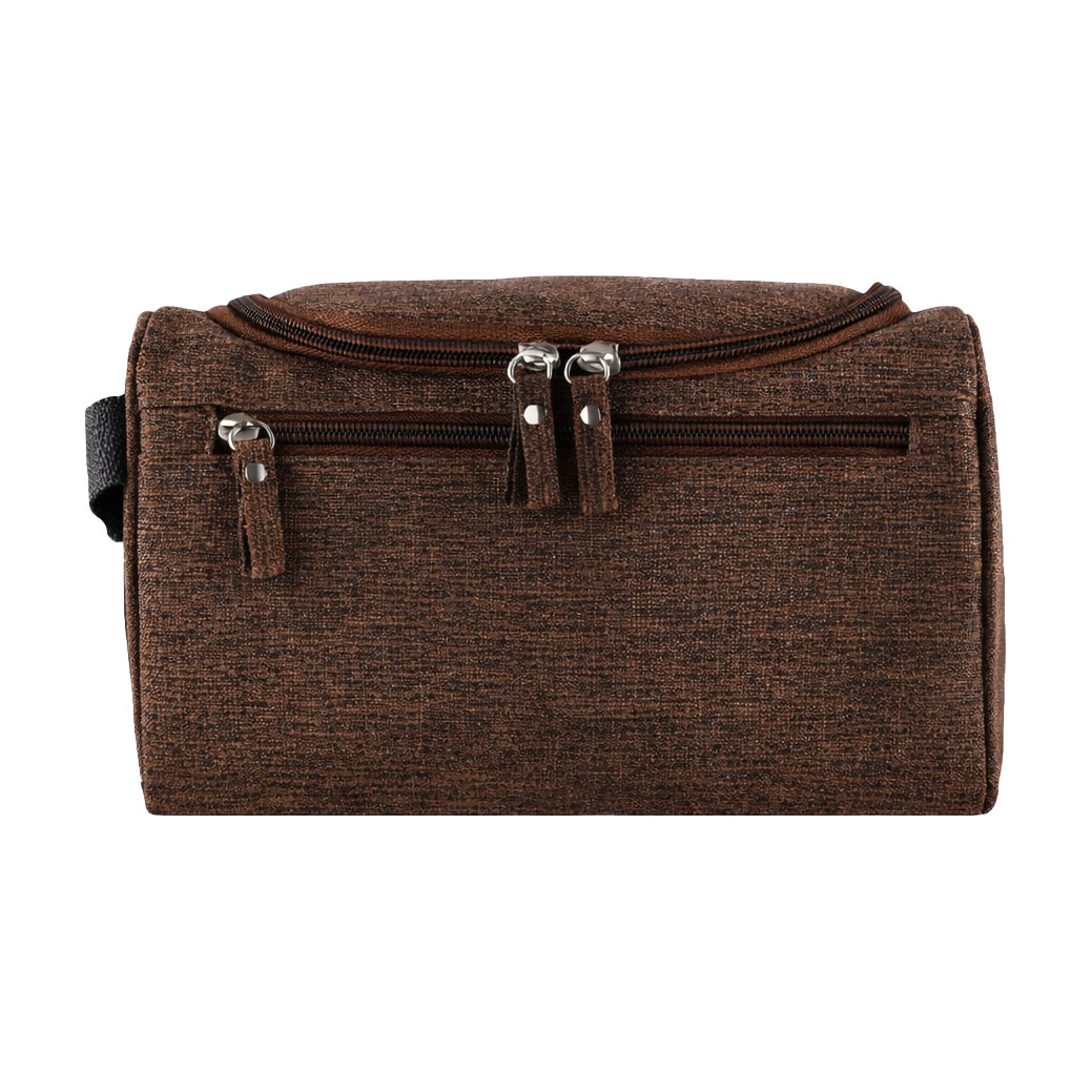 

Косметична дорожня сумка Cosmo Shop водонепроникна, теріленова, коричнева, 24.5*13*14 см (LX-021TB)