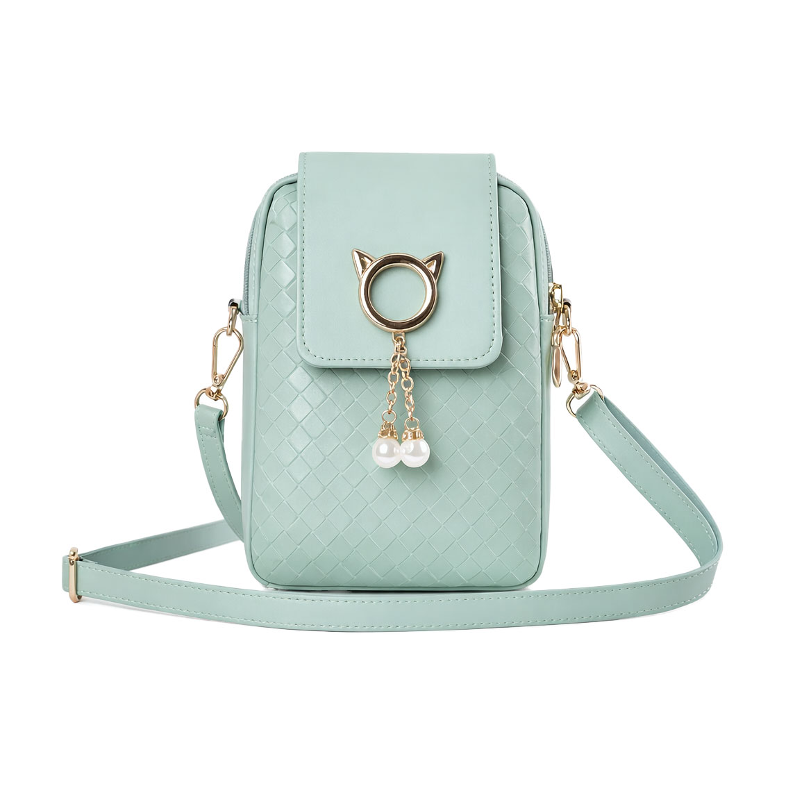 

Сумка крос-боді Cosmo Shop міні, зелена, 17.5*3.5*12 см (CS10989G)