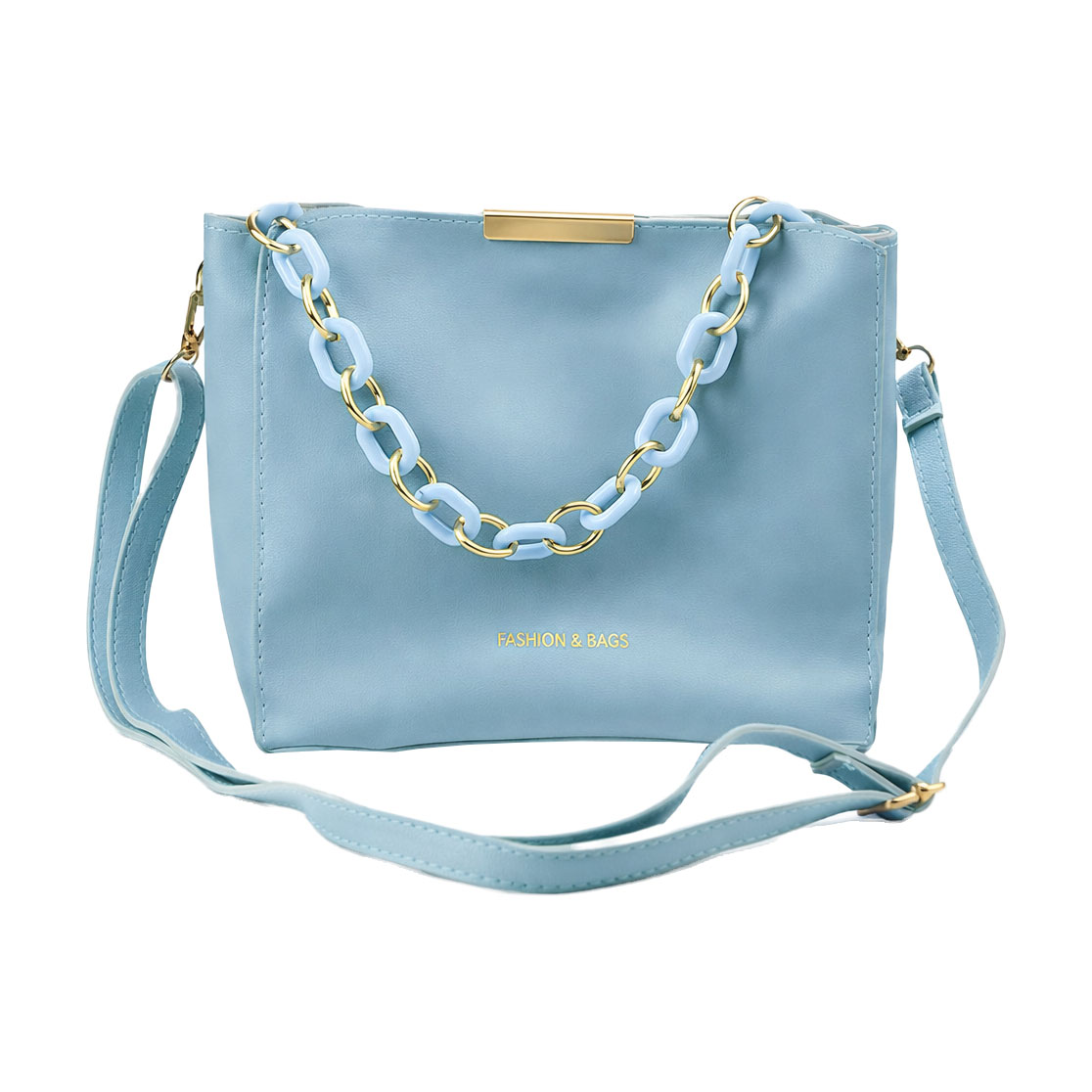 

Сумка Cosmo Shop Fashion & Bags з ланцюговою ручкою, міні, блакитна, 20*9.5*19 см (CS10982A)