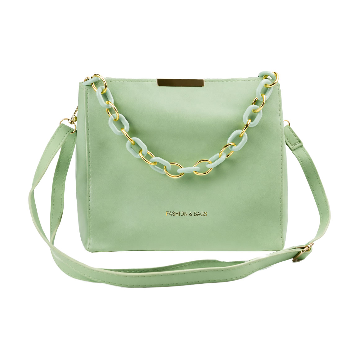 

Сумка Cosmo Shop Fashion & Bags з ланцюговою ручкою, міні, зелена, 20*9.5*19 см (CS10982G)