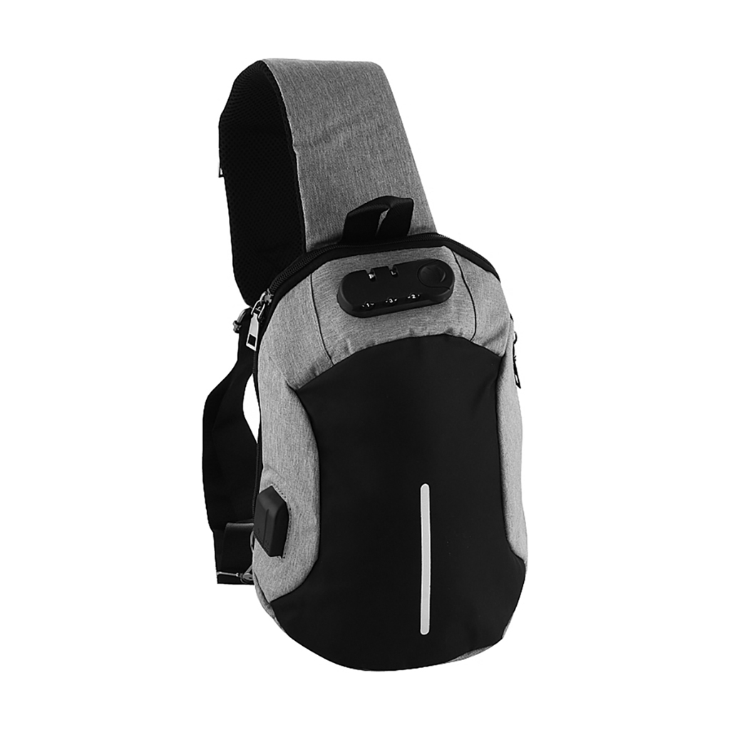 

Рюкзак повсякденний Cosmo Shop із замком та USB-роз’ємом, сірий, 20*31*13 см (BP004Gray)