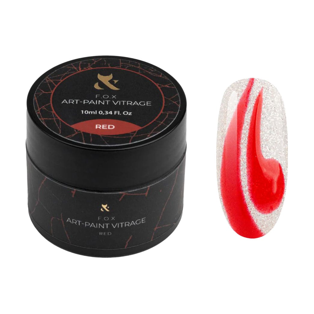 

Вітражна гель-фарба для нігтів F.O.X Art-Paint Vitrage, Red, 10 мл