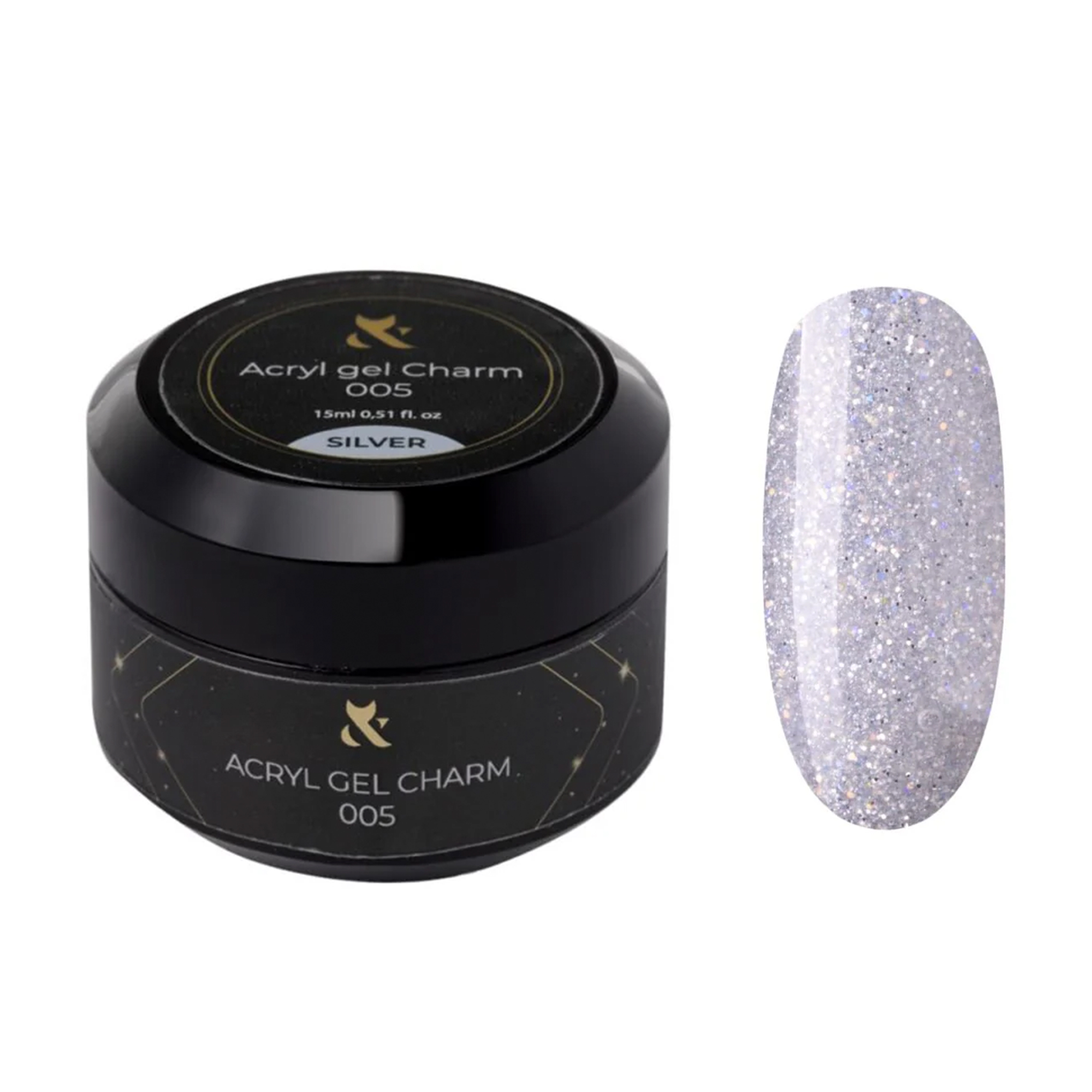 

Акрил-гель для нігтів F.O.X Acryl Gel Charm 005 Silver, 15 мл
