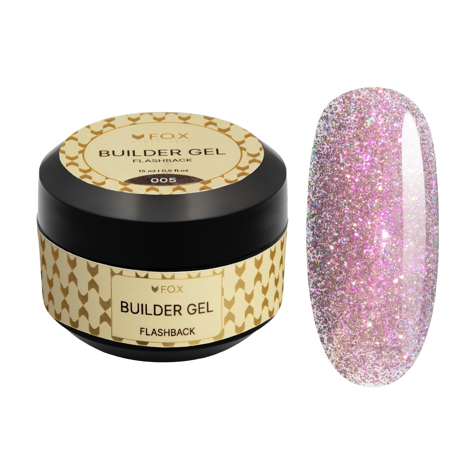 

Світловідбивний будівельний гель для нігтів F.O.X Builder Gel Flashback 005, 15 мл