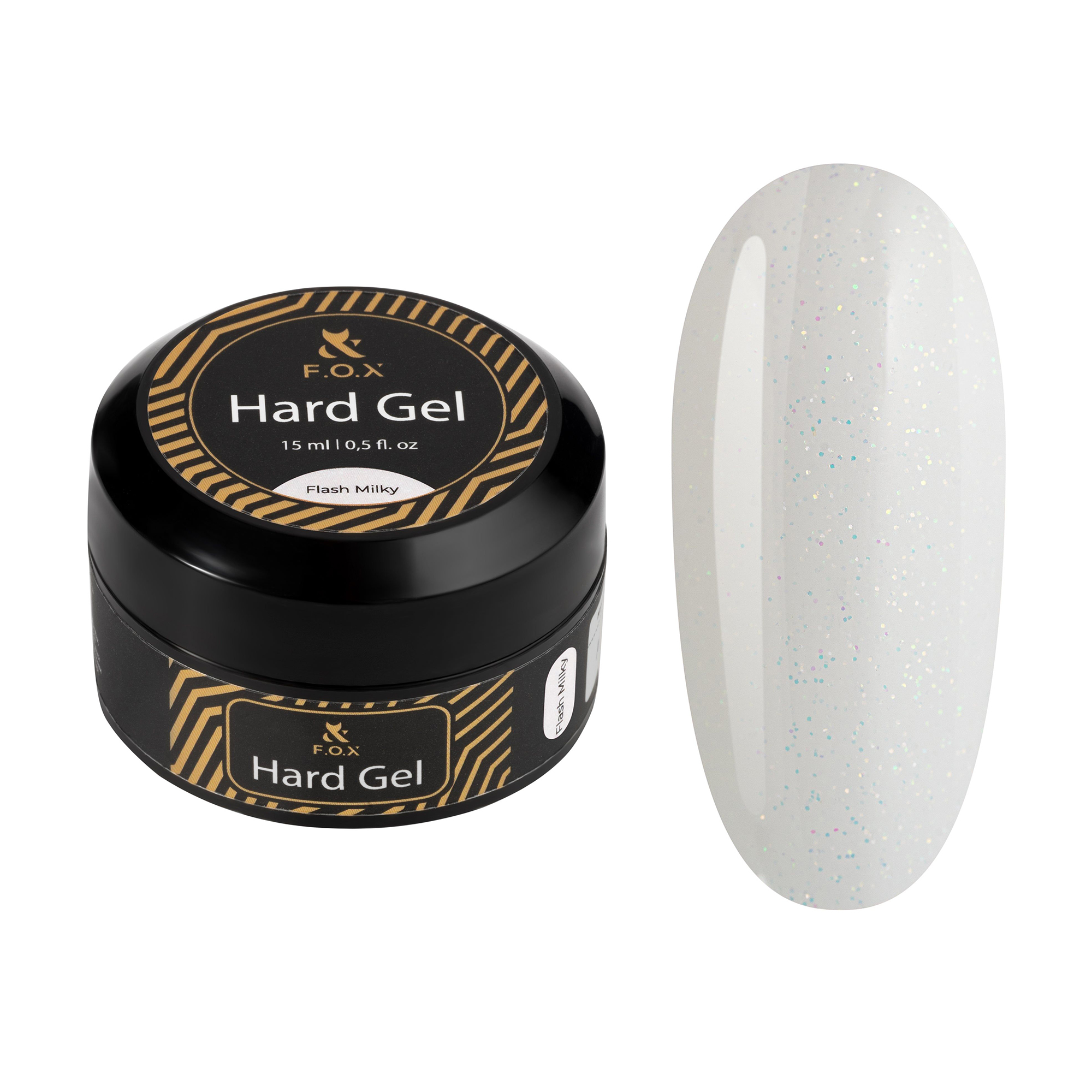 Рідкий будівельний гель для нігтів F.O.X Hard Gel, Flash Milky, 15 мл