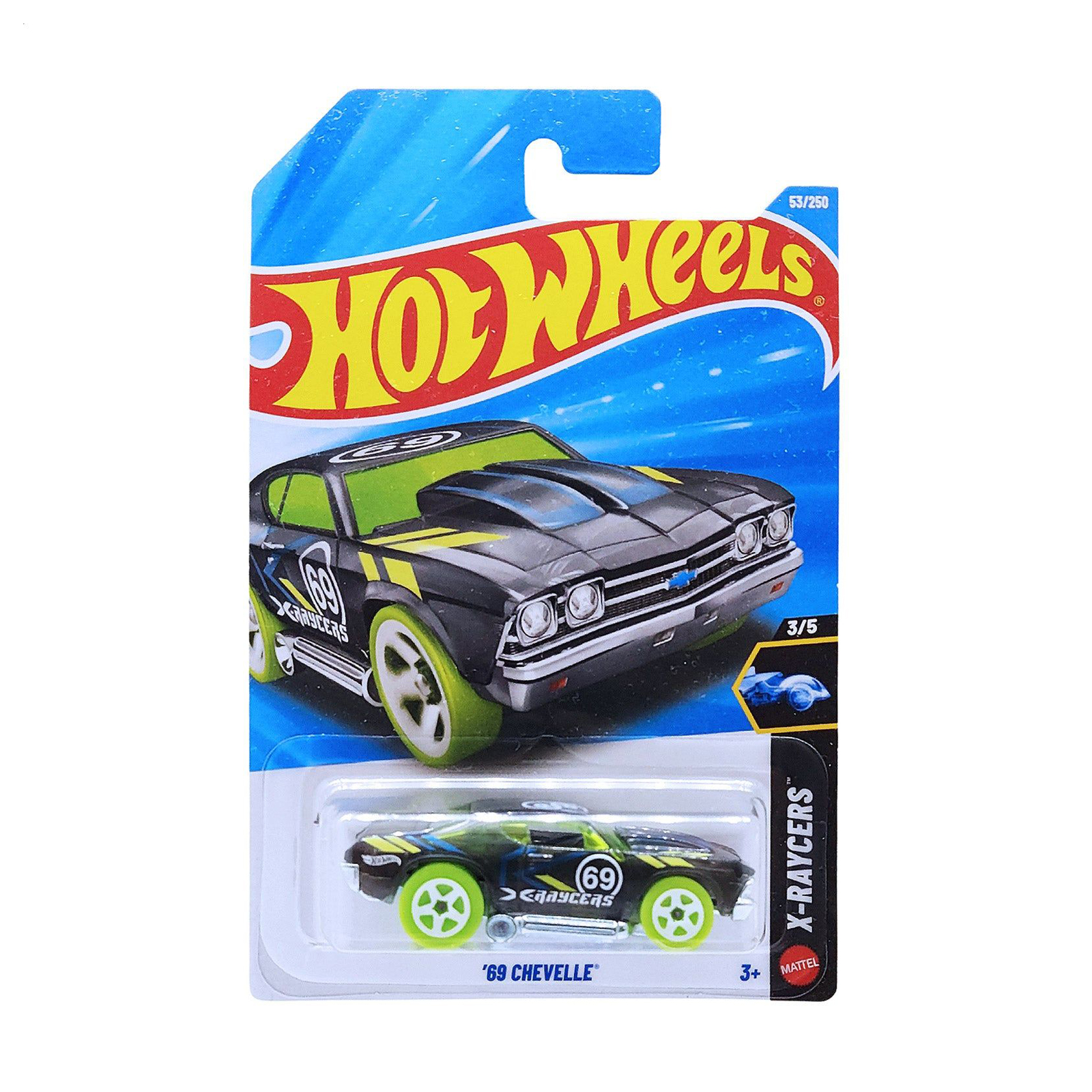 

Базовий автомобіль Hot Wheels 69 Chevelle 34 чорний з зеленим тюнінгом, від 3 років, 11*3.5*11 см (5785)
