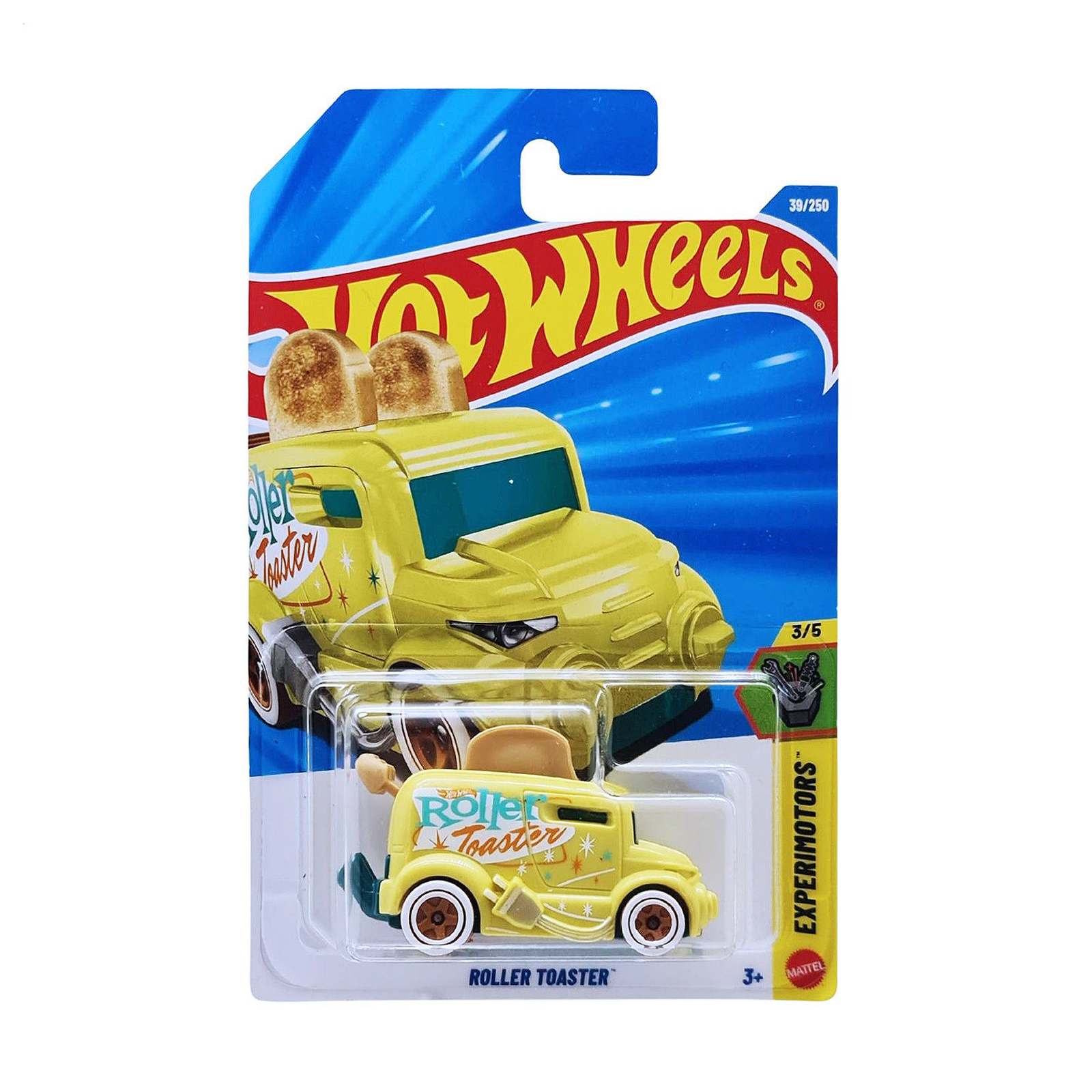 

Базовий автомобіль Hot Wheels Roller Toaster жовтий з тюнінгом, від 3 років, 11*3.5*11 см (5785)