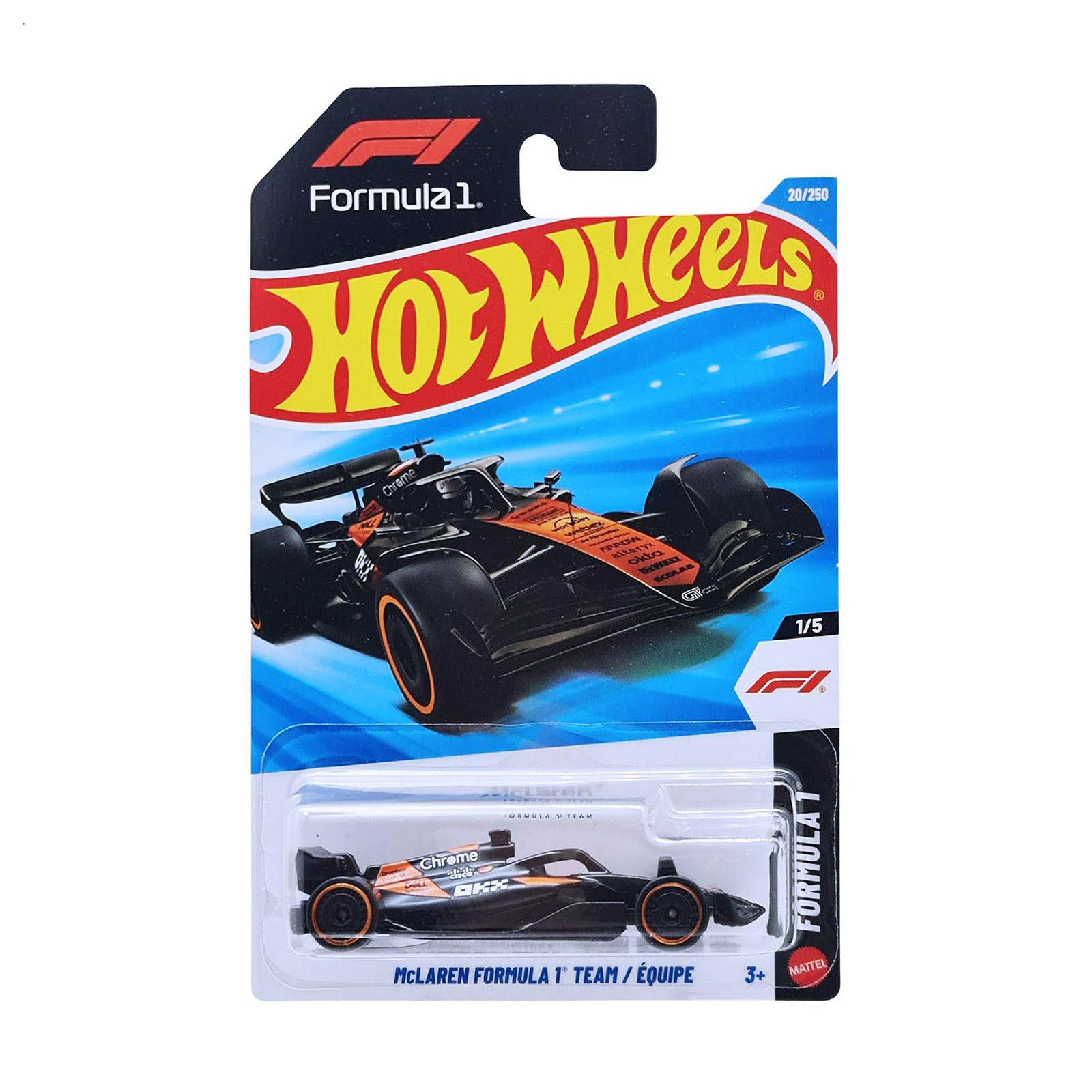 

Базовий автомобіль Hot Wheels McLaren Formula 1 Team/Equipe чорний з помаранчевим, від 3 років, 11*3.5*11 см (5785)