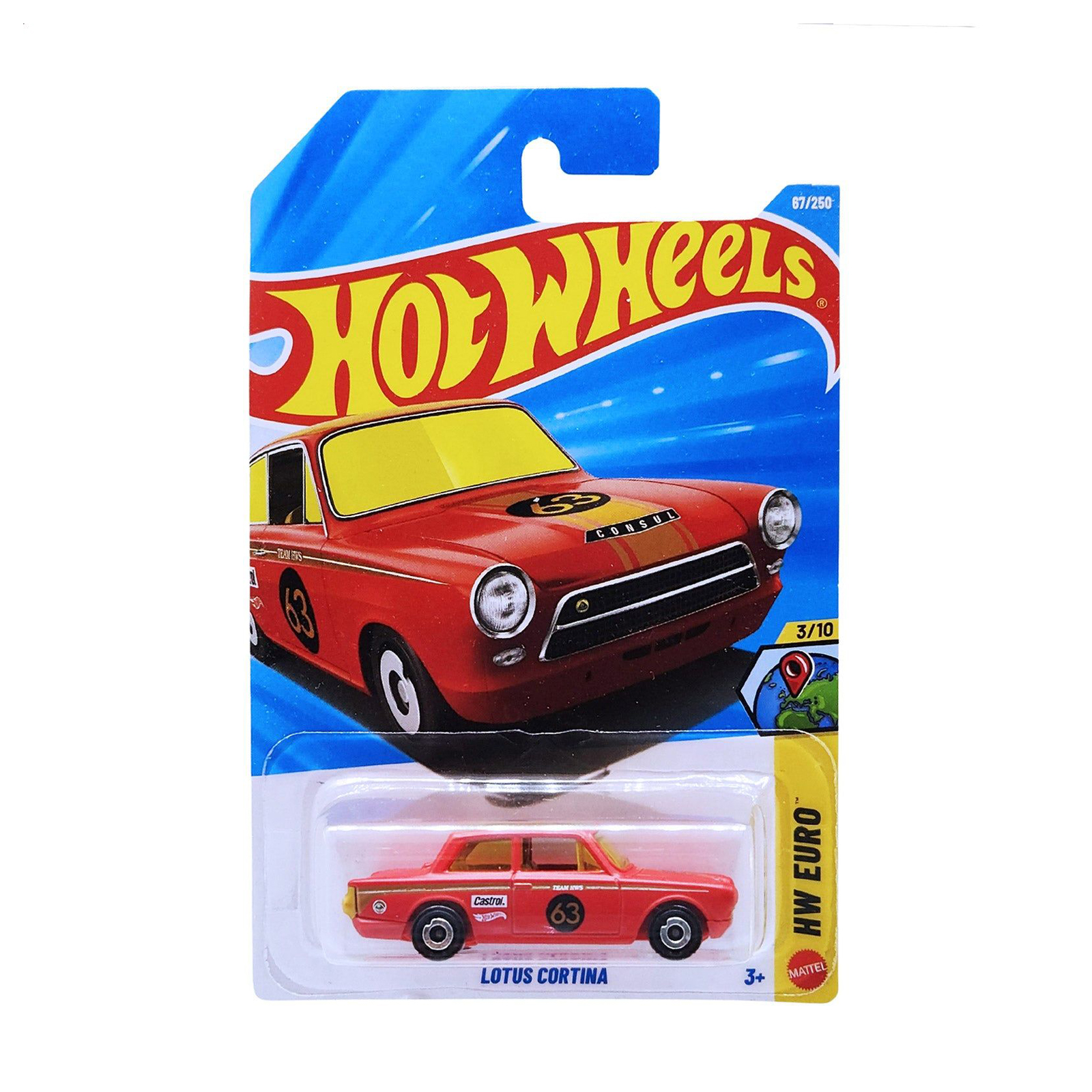 

Базовий автомобіль Hot Wheels Lotus Cortina червоний з тюнінгом 63, від 3 років, 11*3.5*11 см (5785)