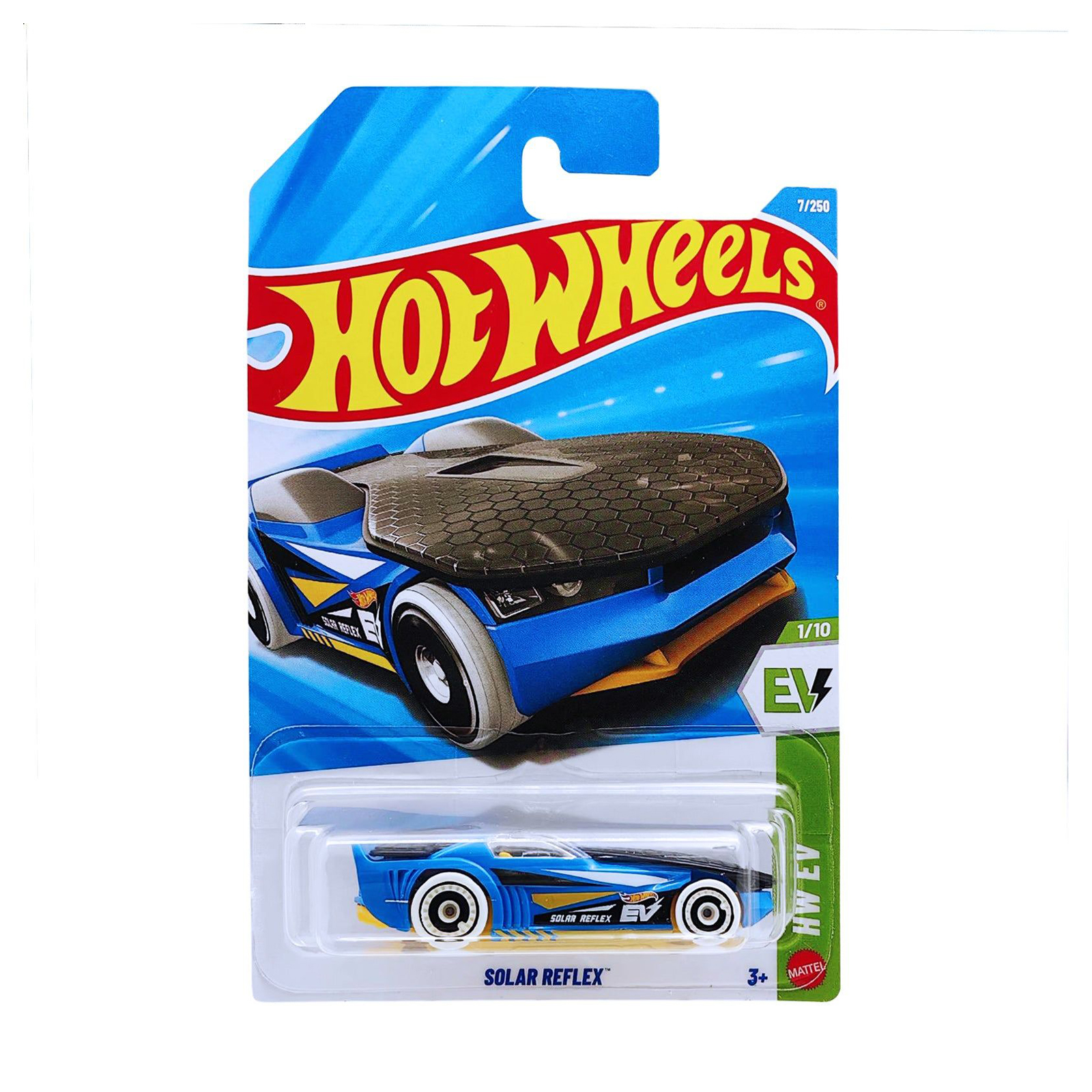 

Базовий автомобіль Hot Wheels Solar Re Reflex синій з жовтим тюнінгом, від 3 років, 11*3.5*11 см (5785)