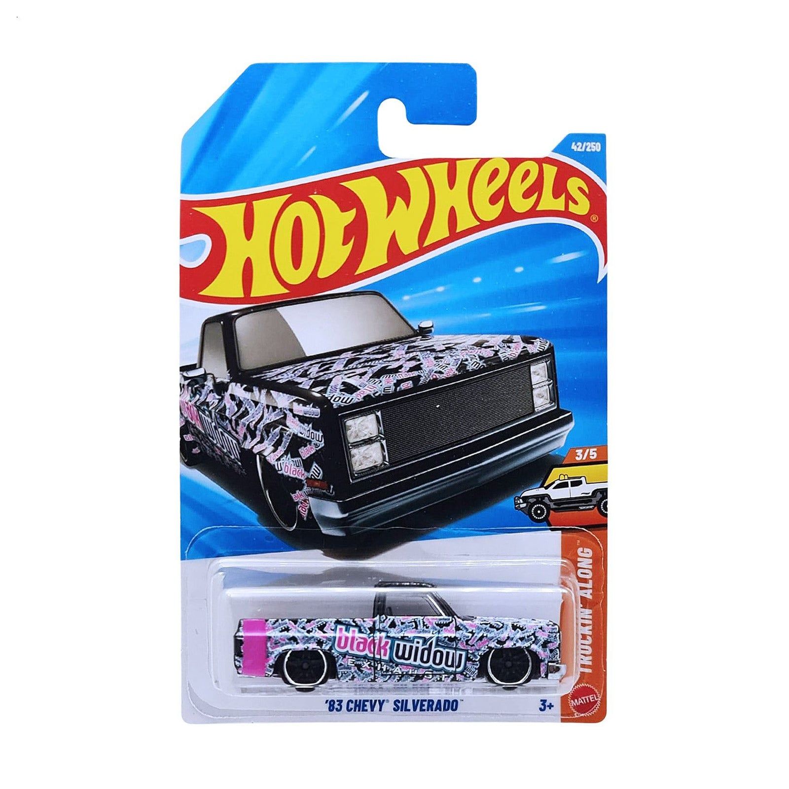 

Базовий автомобіль Hot Wheels 83 Chevy Silverado сіро-рожевий, від 3 років, 11*3.5*11 см (5785)