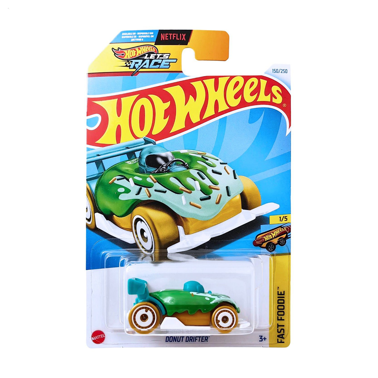 

Базовий автомобіль Hot Wheels Donut Drifter/ Beignet De Derapage зелений з жовтим, від 3 років, 11*3.5*11 см (5785)