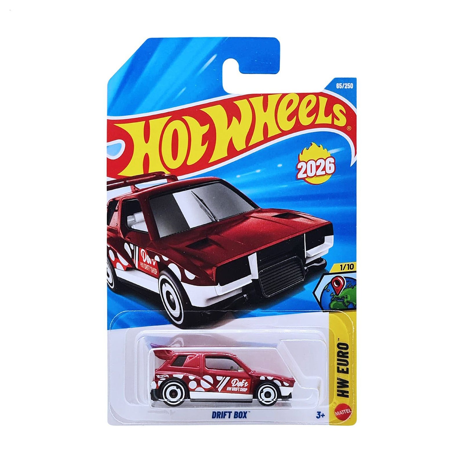 

Базовий автомобіль Hot Wheels Drift Box червоний з білим тюнінгом, від 3 років, 11*3.5*11 см (5785)