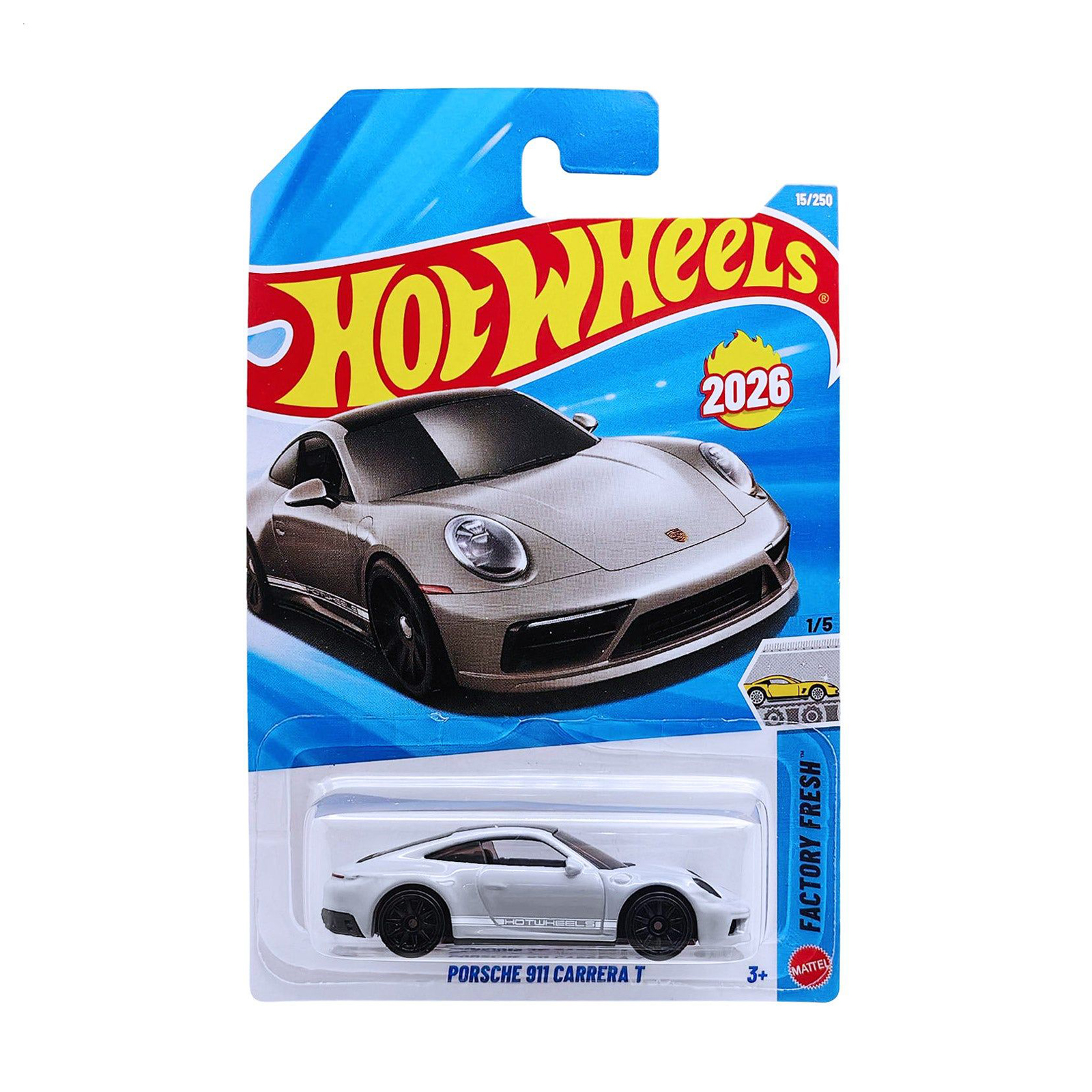 

Базовий автомобіль Hot Wheels Porsche 911 Carrera T світло-сірий, від 3 років, 11*3.5*11 см (5785)