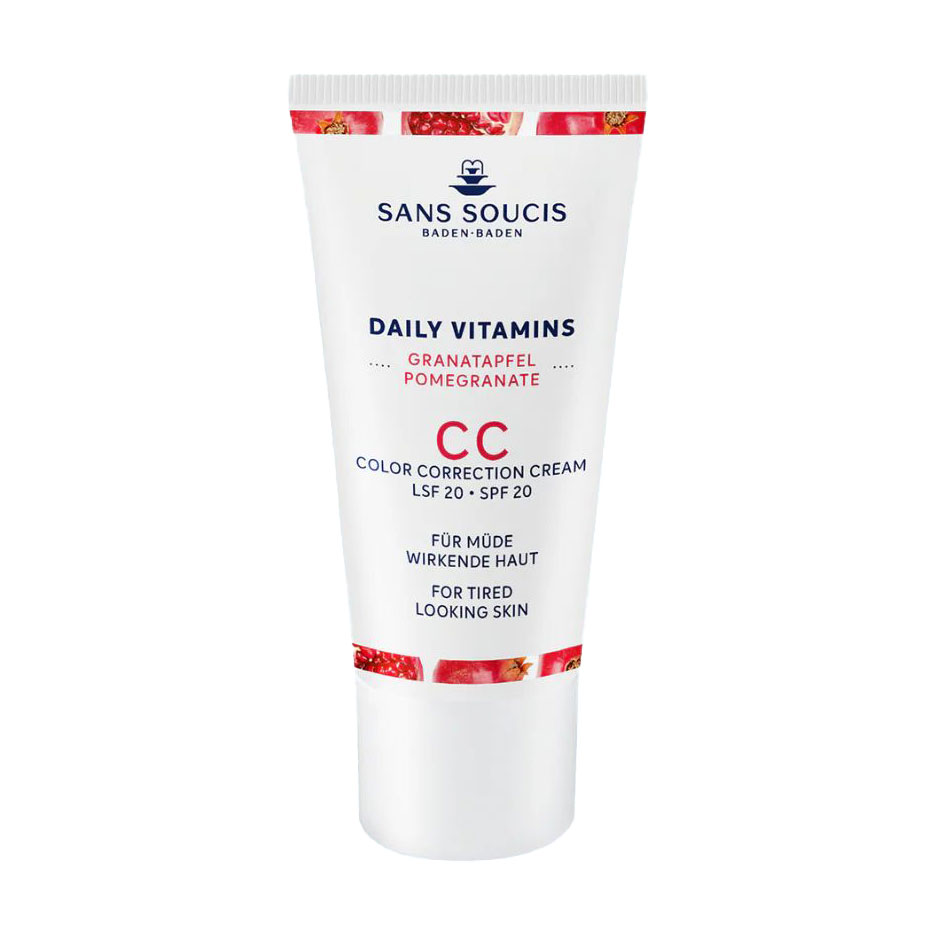 

CC-крем для обличчя Sans Soucis Daily Vitamins Pomegranate CC Color Correcting Cream, SPF 20, від втоми шкіри, 30 мл