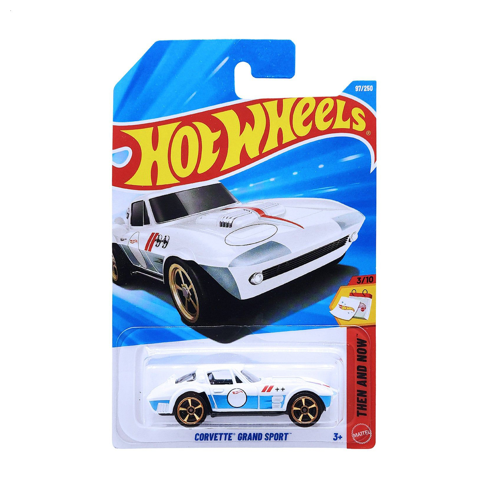 

Базовий автомобіль Hot Wheels Corvette Grand Sport білий з блакитною смужкою, від 3 років, 11*3.5*11 см (5785)