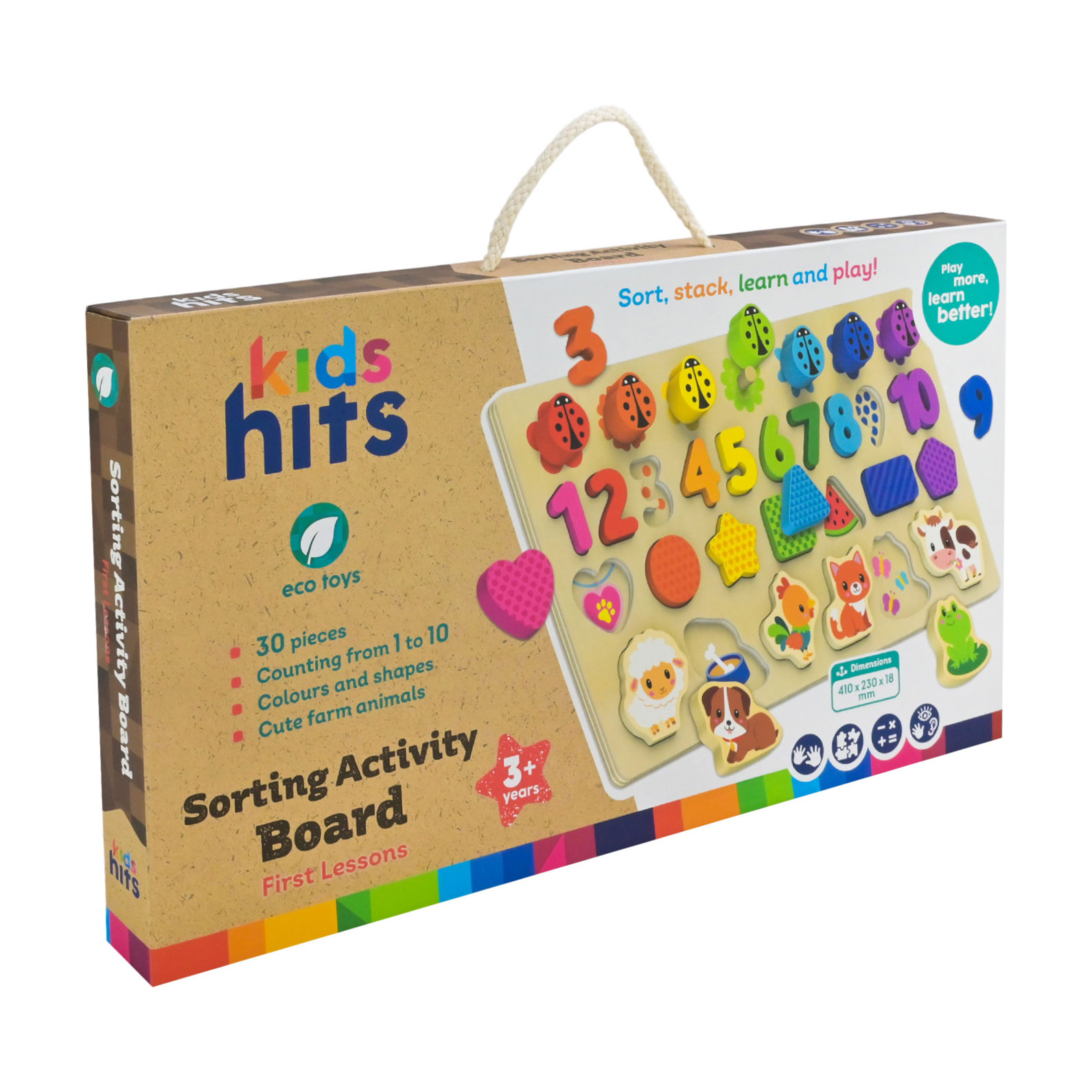 

Дерев'яна іграшка Kids Hits Перші уроки, від 3 років, 23*41*2 см (KH20/027)