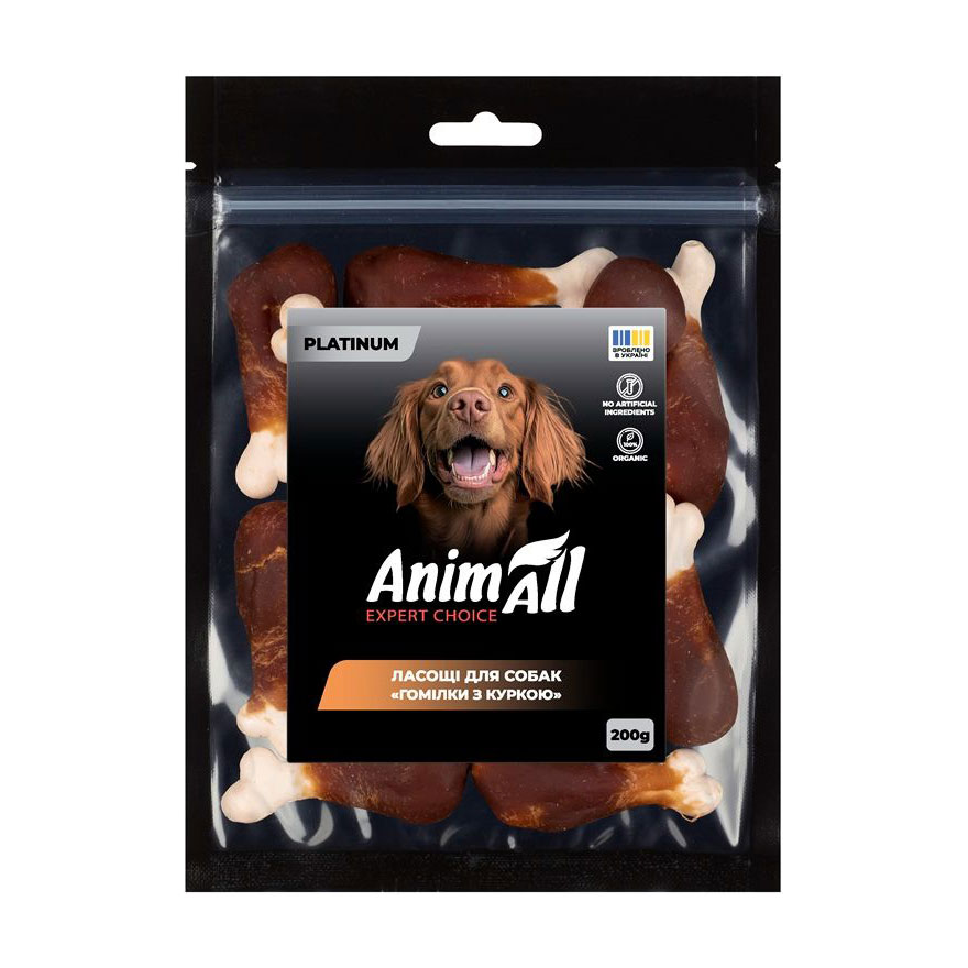 

Ласощі для собак AnimAll Platinum Гомілки з куркою, 200 г