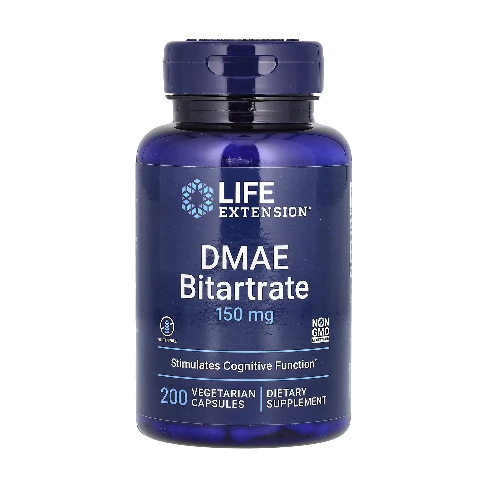 

Диметиламіноетанол Life Extension DMAE Bitartrate, 150 мг, 200 вегетаріанських капсул