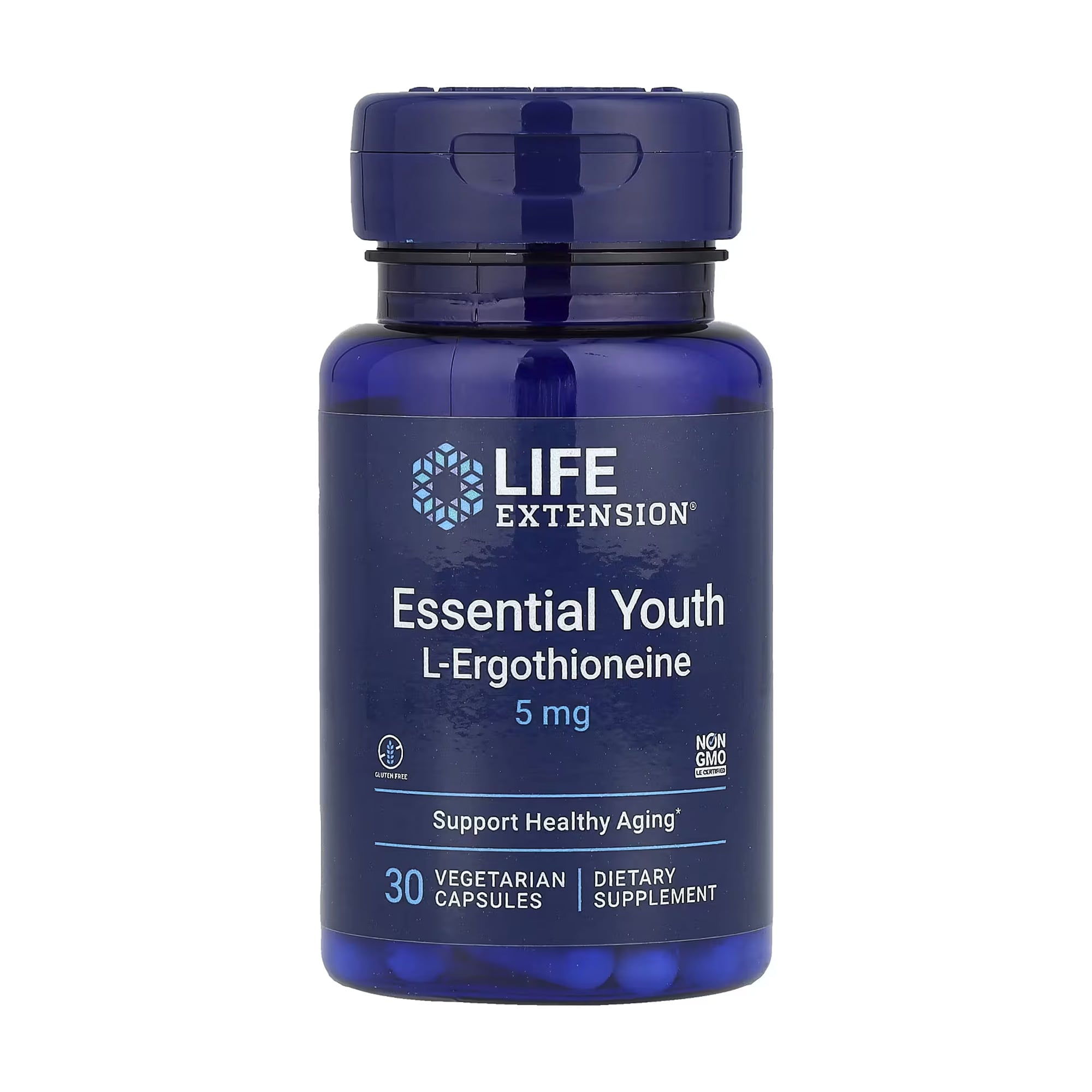 

L-ерготіонеїн Life Extension Essential Youth L-Ergothioneine, 5 мг, 30 вегетаріанських капсул