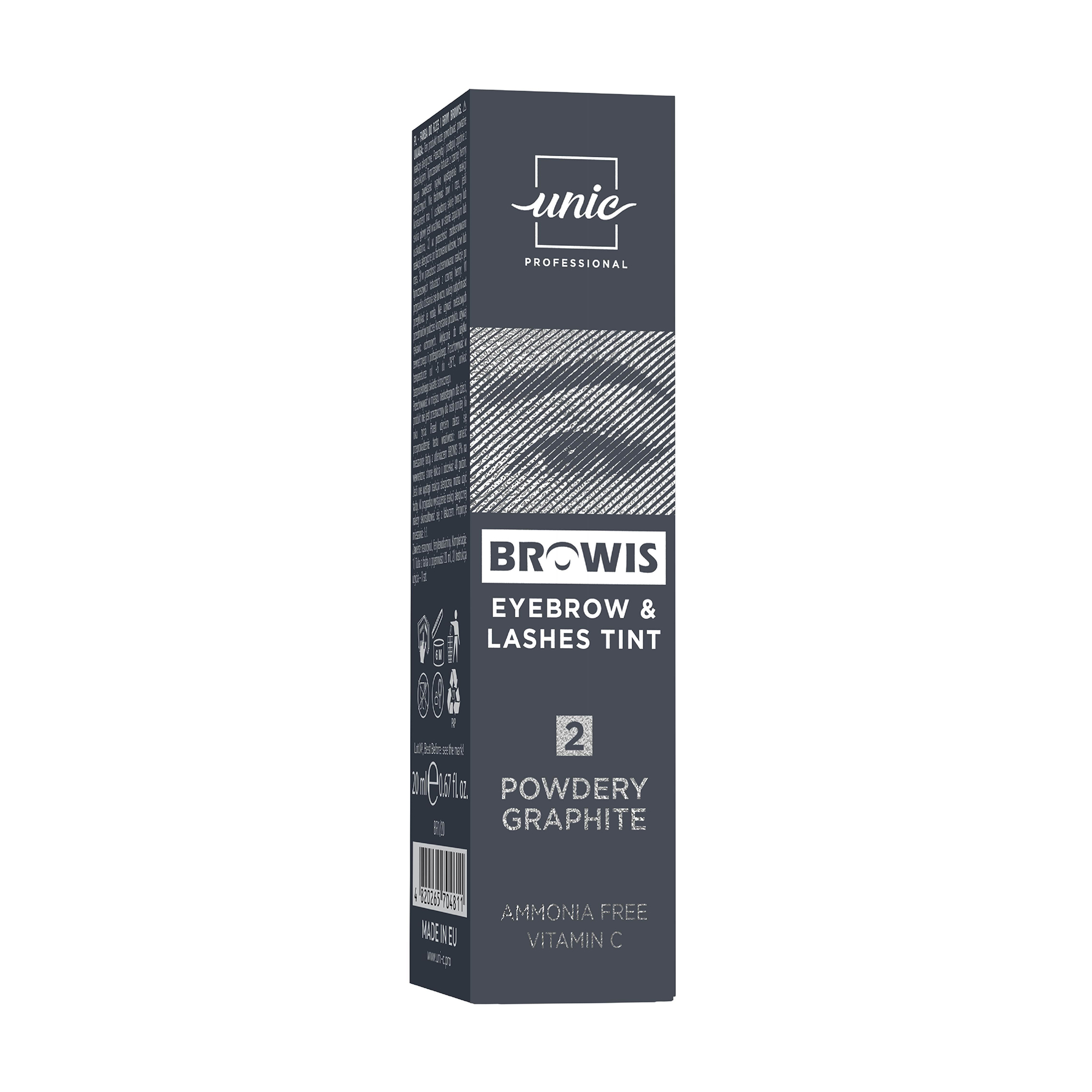 

Фарба для вій та брів Unic Browis Eyebrow & Lashes Tint 2 Powdery Graphite, 20 мл